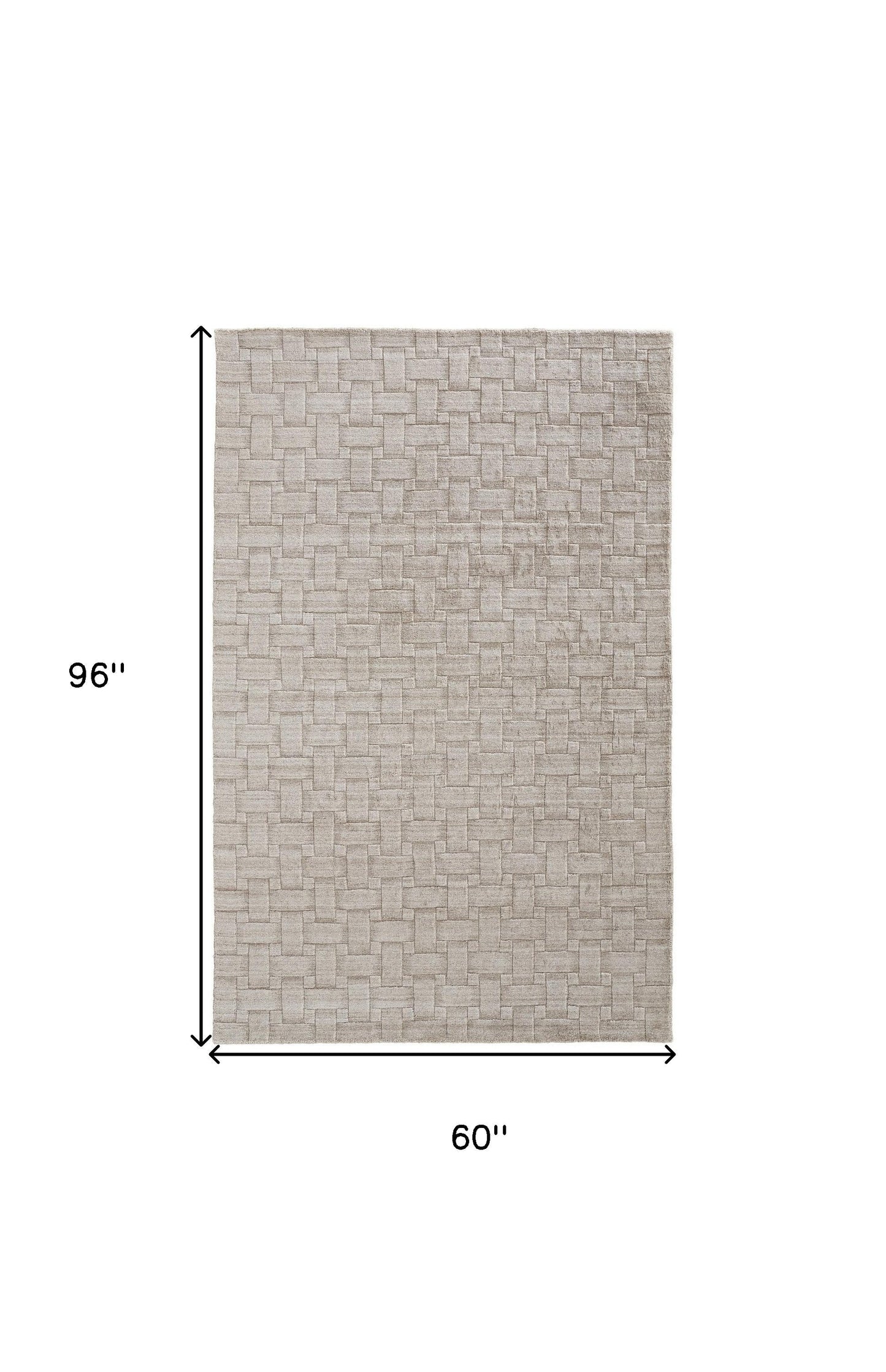 8' X 10' White And Silver Striped Hand Woven Area Rug