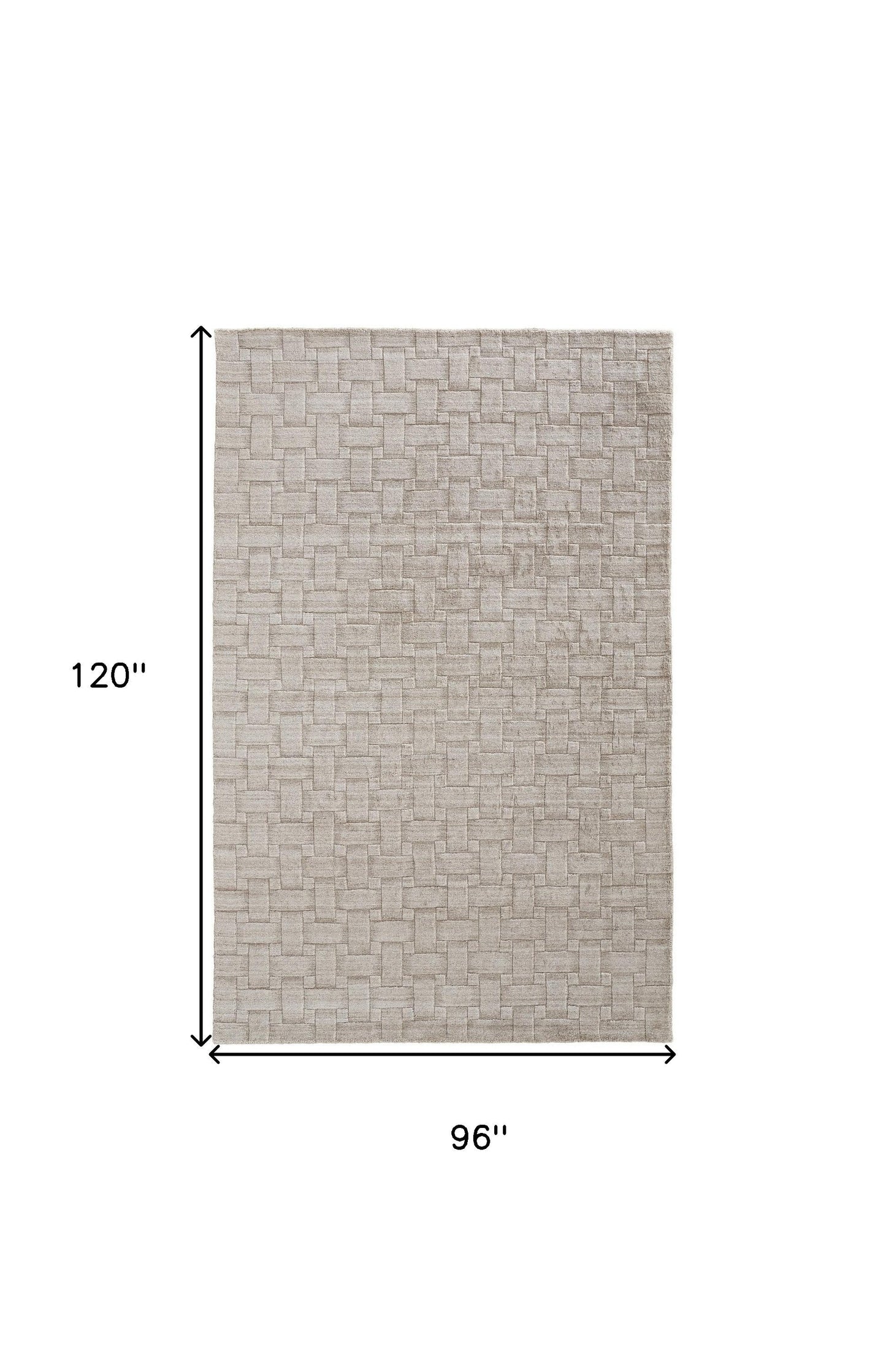 8' X 10' White And Silver Striped Hand Woven Area Rug