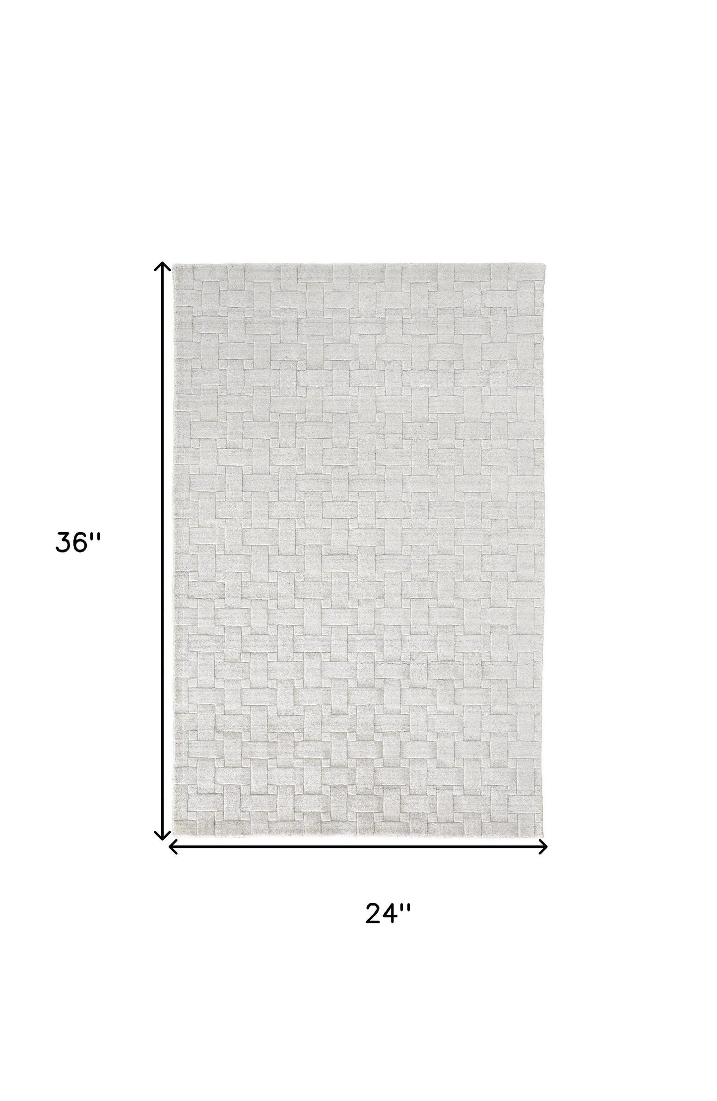 8' X 10' White And Silver Striped Hand Woven Area Rug