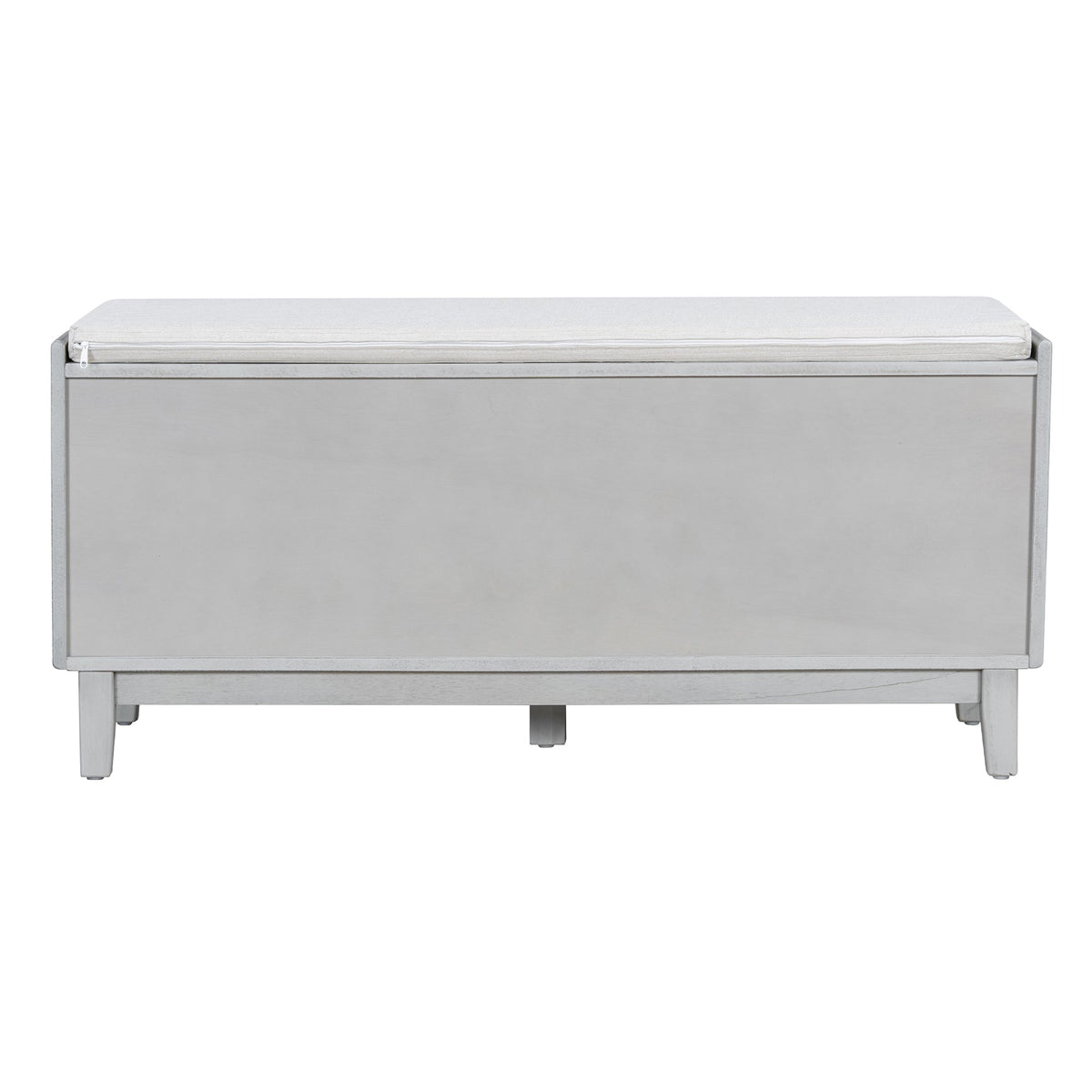 TREXM Boho Rattan Entryway Bench with Storage