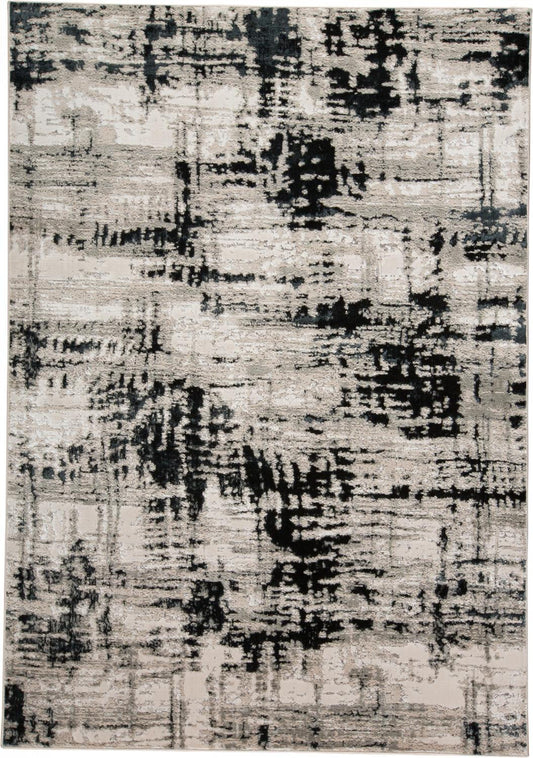 2' X 3' Black White And Gray Stain Resistant Area Rug