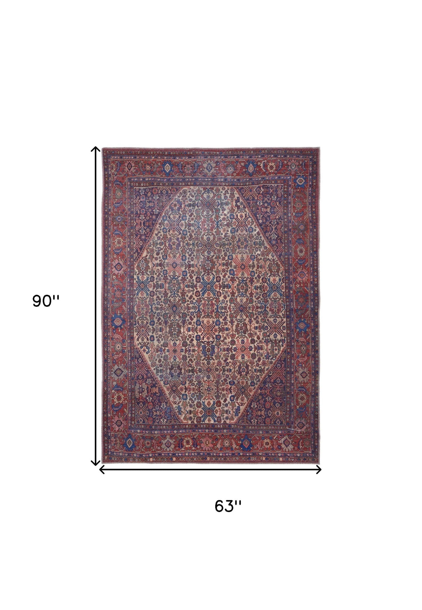 10' X 14' Ivory and Blue Floral Power Loom Area Rug