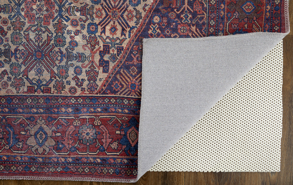 10' X 14' Ivory and Blue Floral Power Loom Area Rug