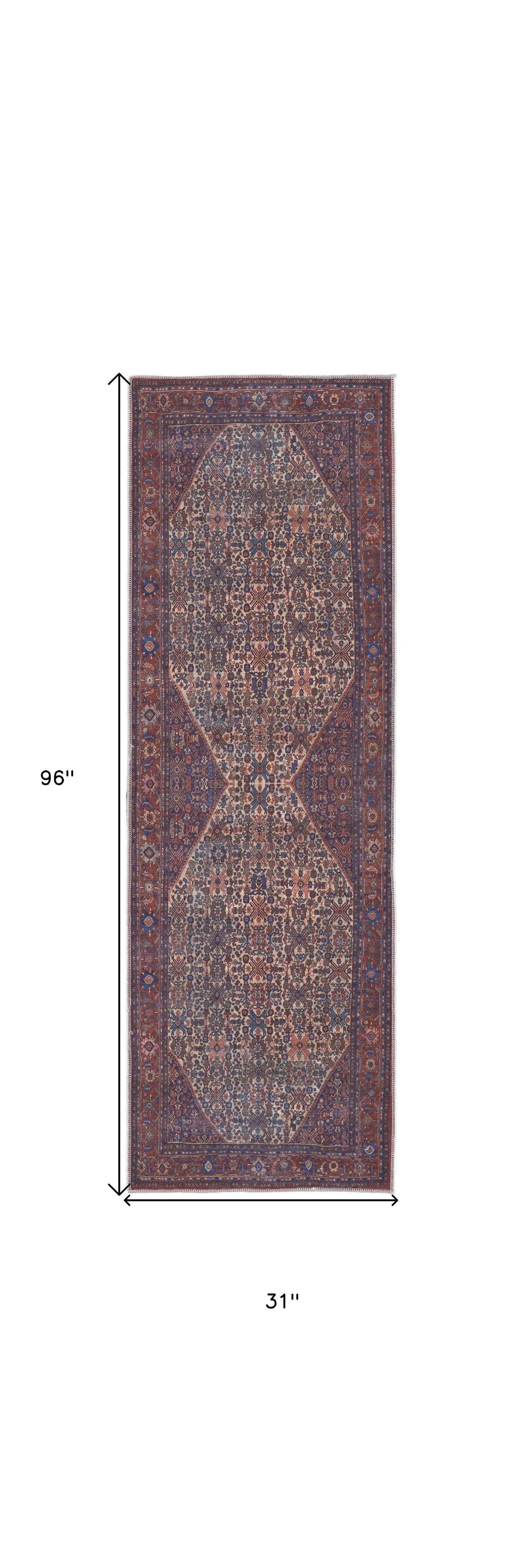10' X 14' Ivory and Blue Floral Power Loom Area Rug