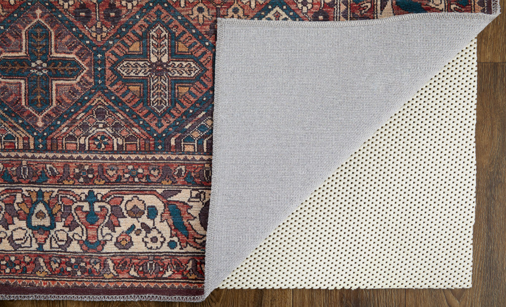 10' X 14' Ivory and Blue Floral Power Loom Area Rug