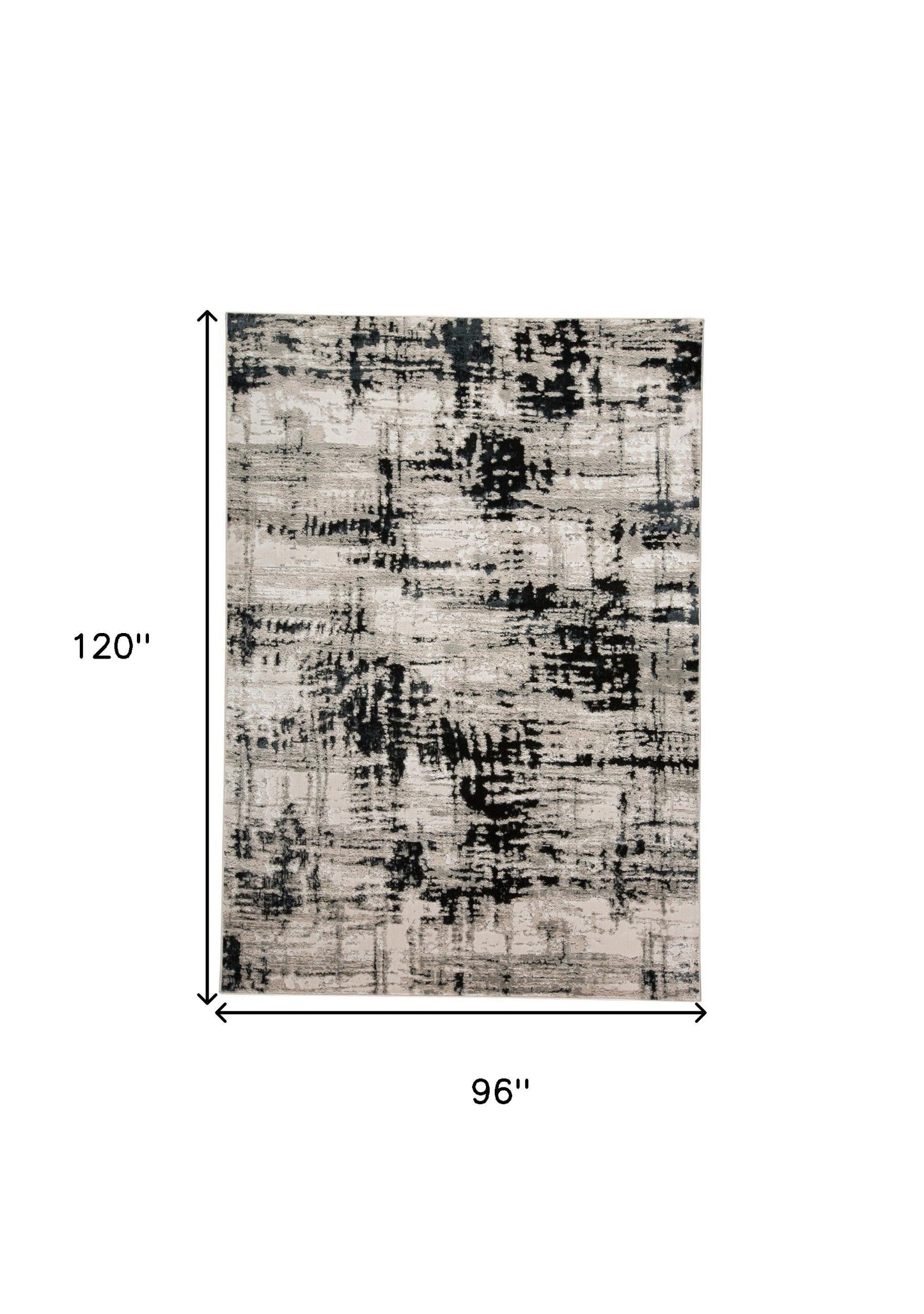 2' X 3' Black White And Gray Stain Resistant Area Rug
