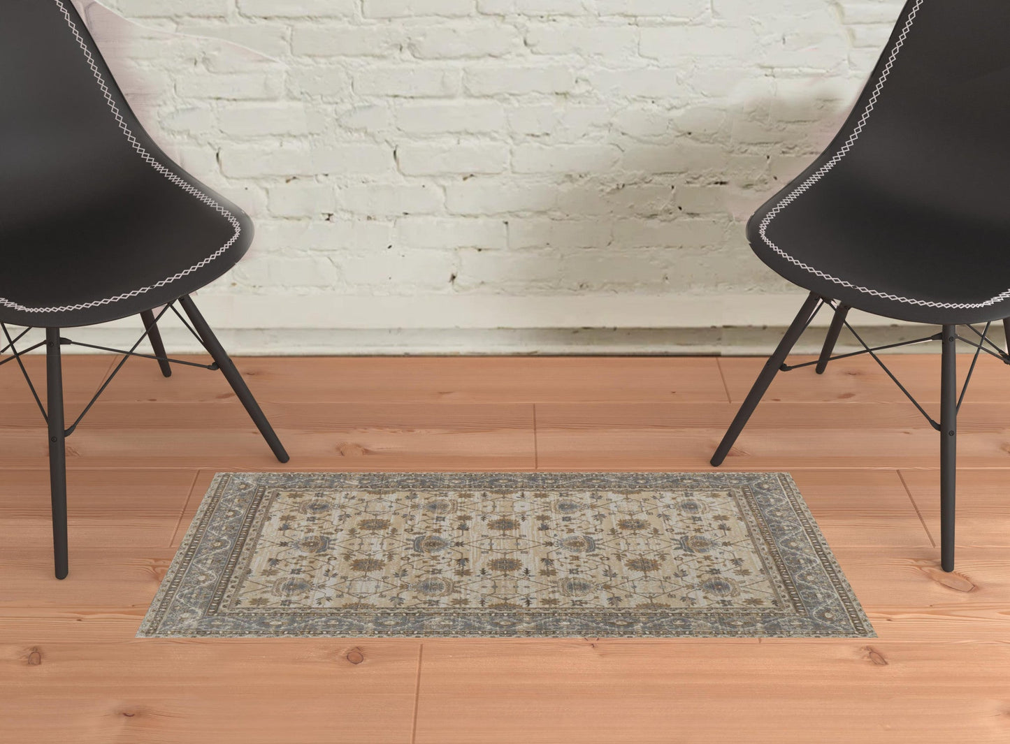 9' X 12' Tan Ivory And Gray Power Loom Area Rug