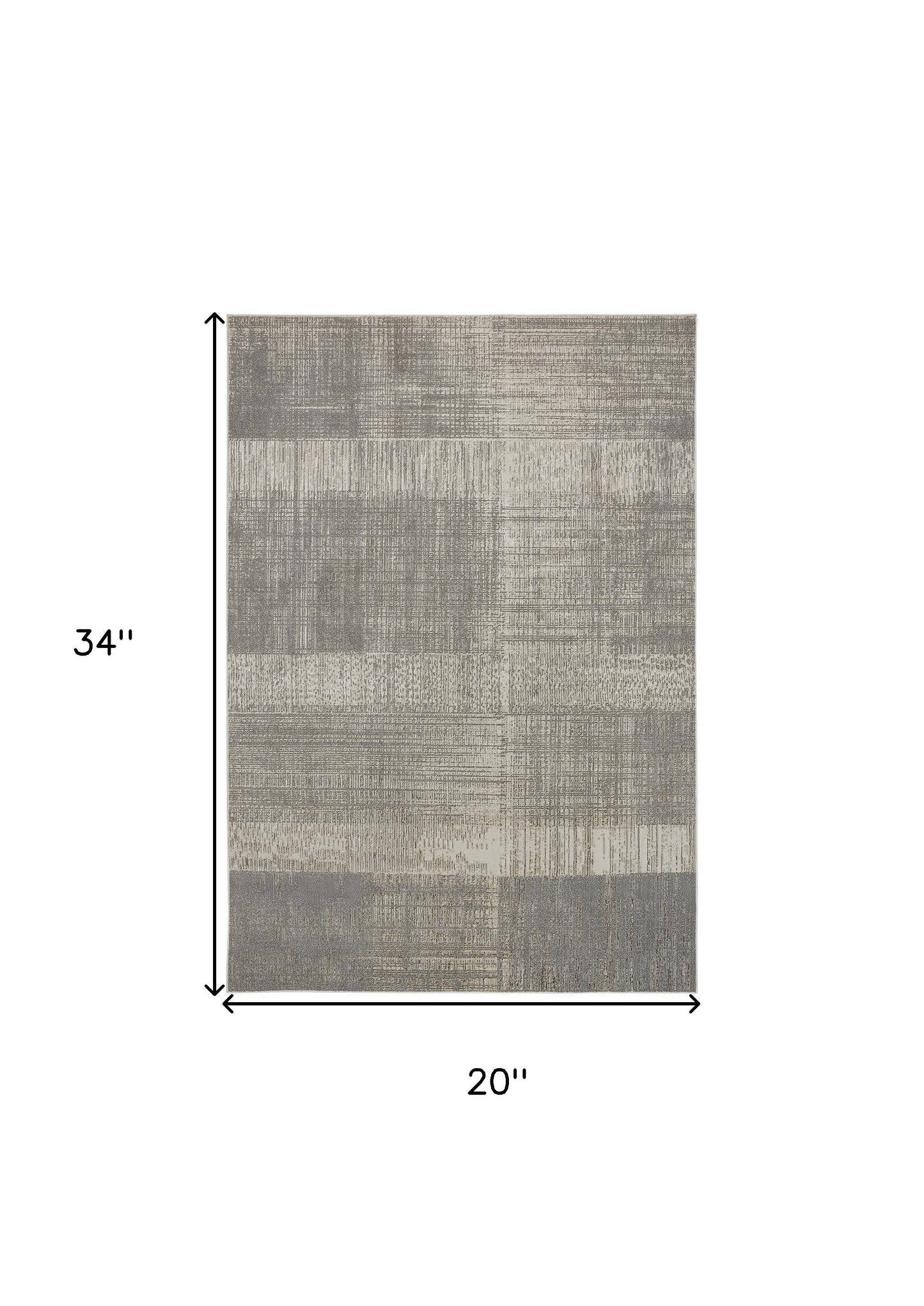 2' X 3' Gray And Ivory Abstract Stain Resistant Area Rug