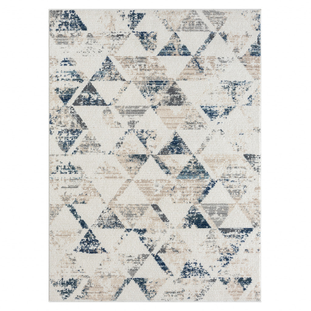 5' X 7' Ivory Geometric Area Rug