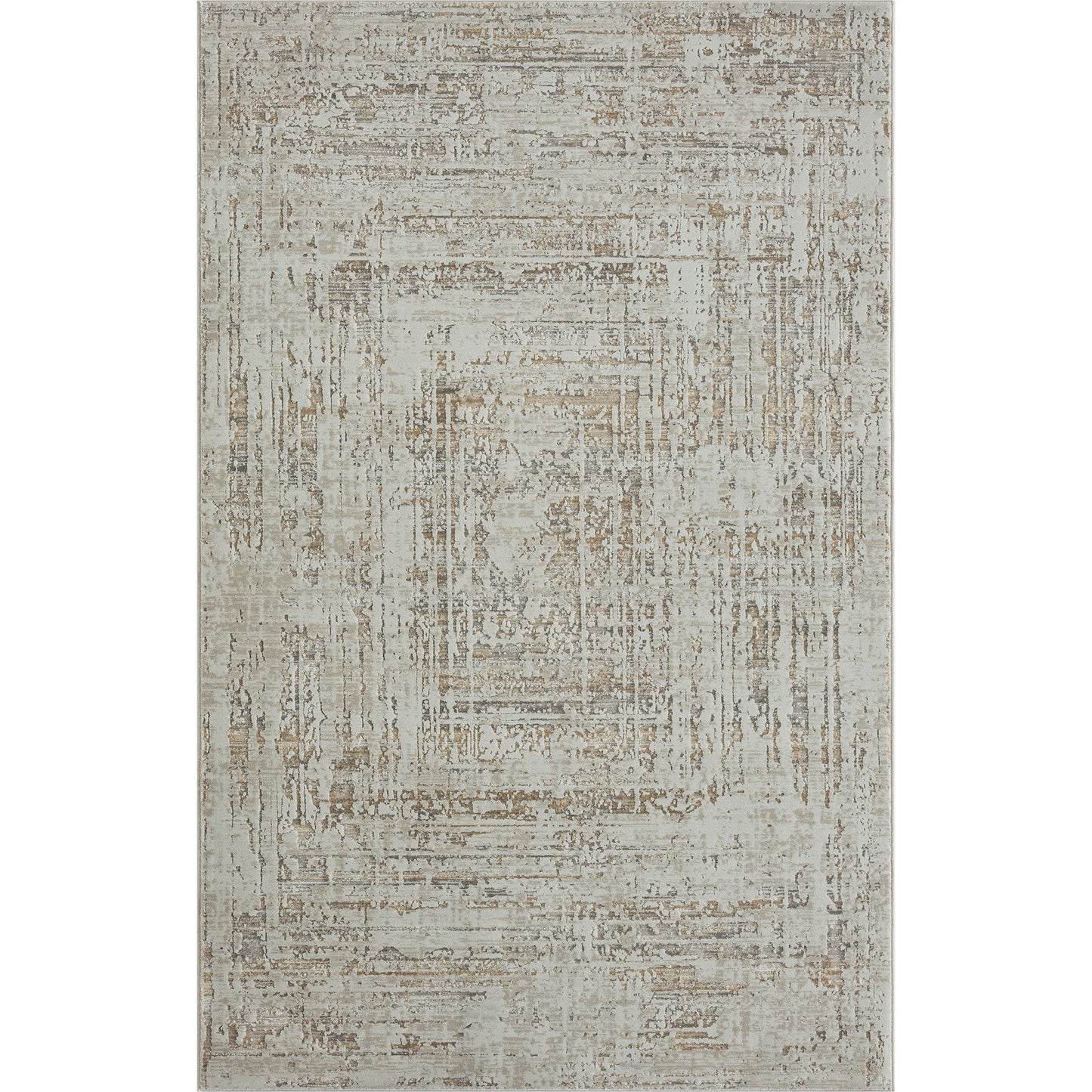 4' X 6' Beige Abstract Distressed Area Rug