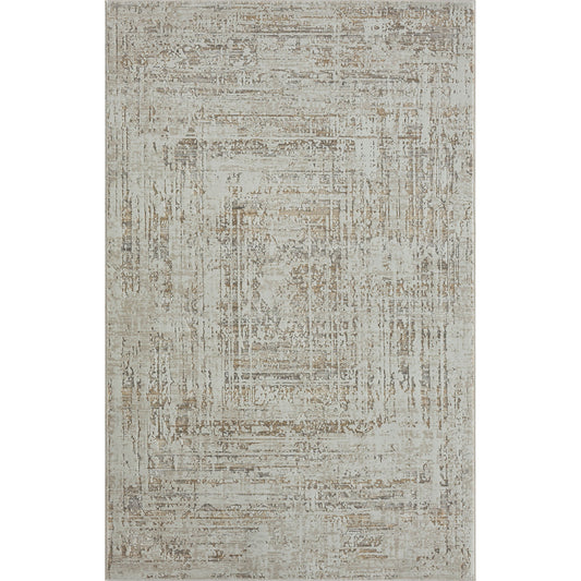 4' X 6' Beige Abstract Distressed Area Rug
