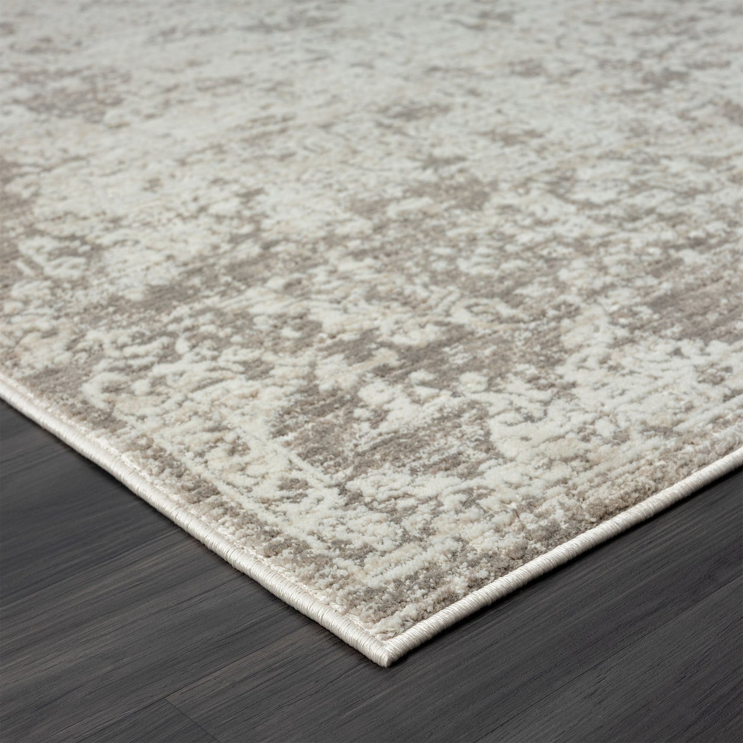 4' X 6' Gray Abstract Distressed Area Rug