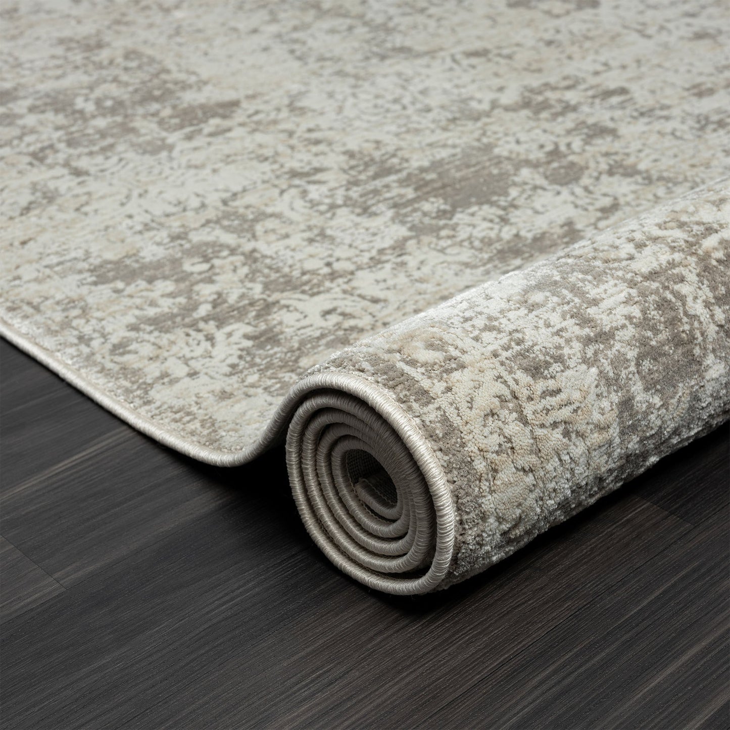4' X 6' Gray Abstract Distressed Area Rug