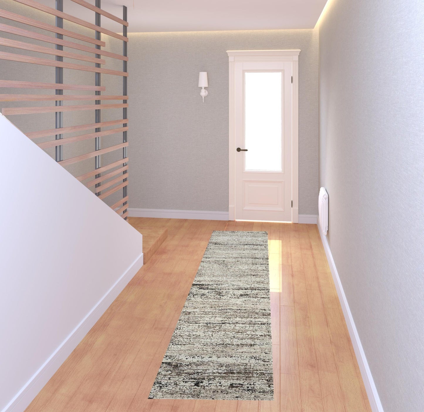 5' X 8' Beige Abstract Distressed Area Rug