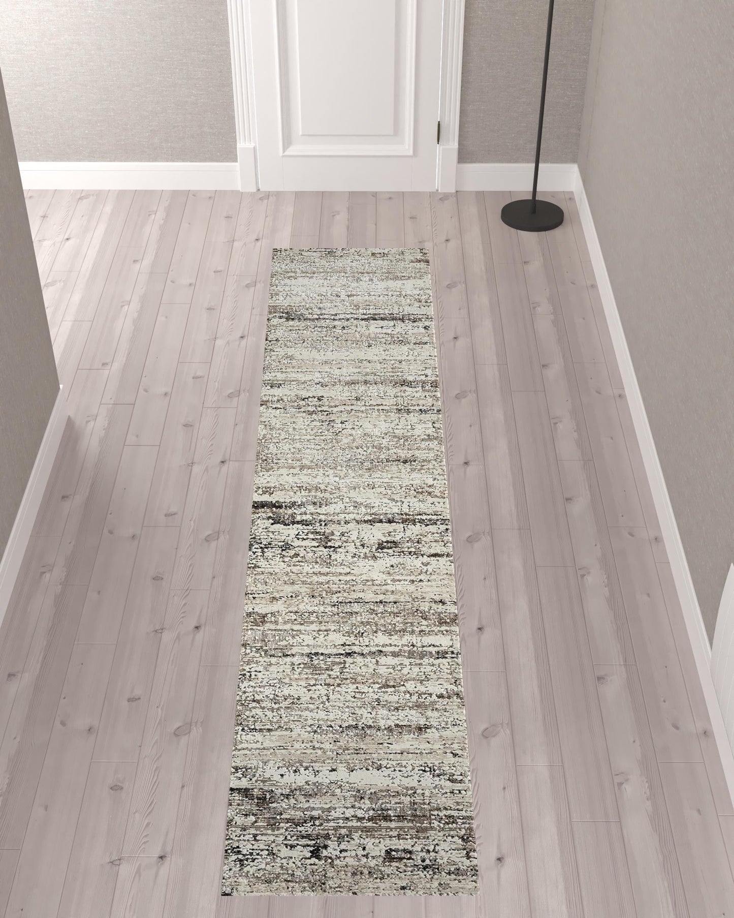 5' X 8' Beige Abstract Distressed Area Rug