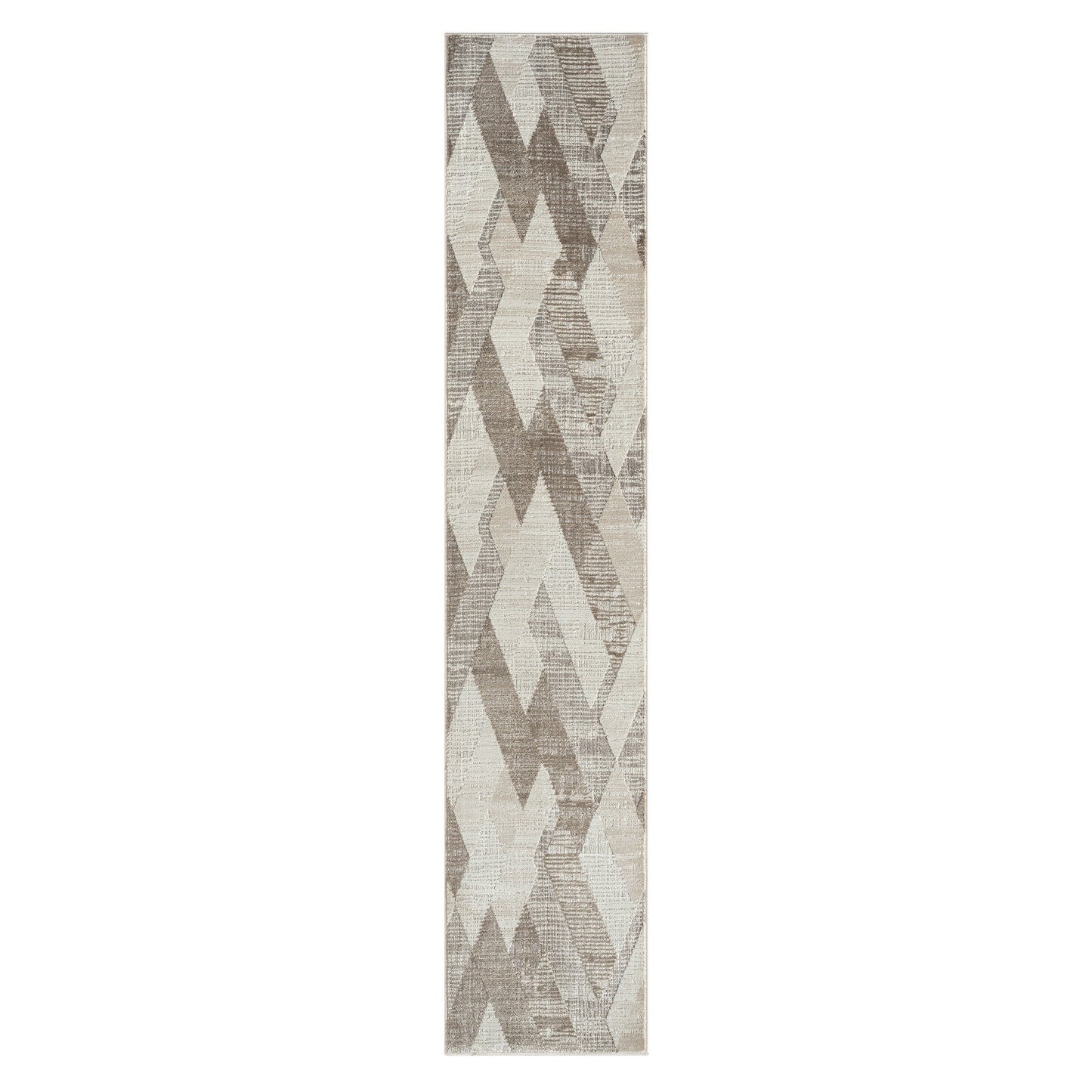2' X 8' Gray Geometric Runner Rug