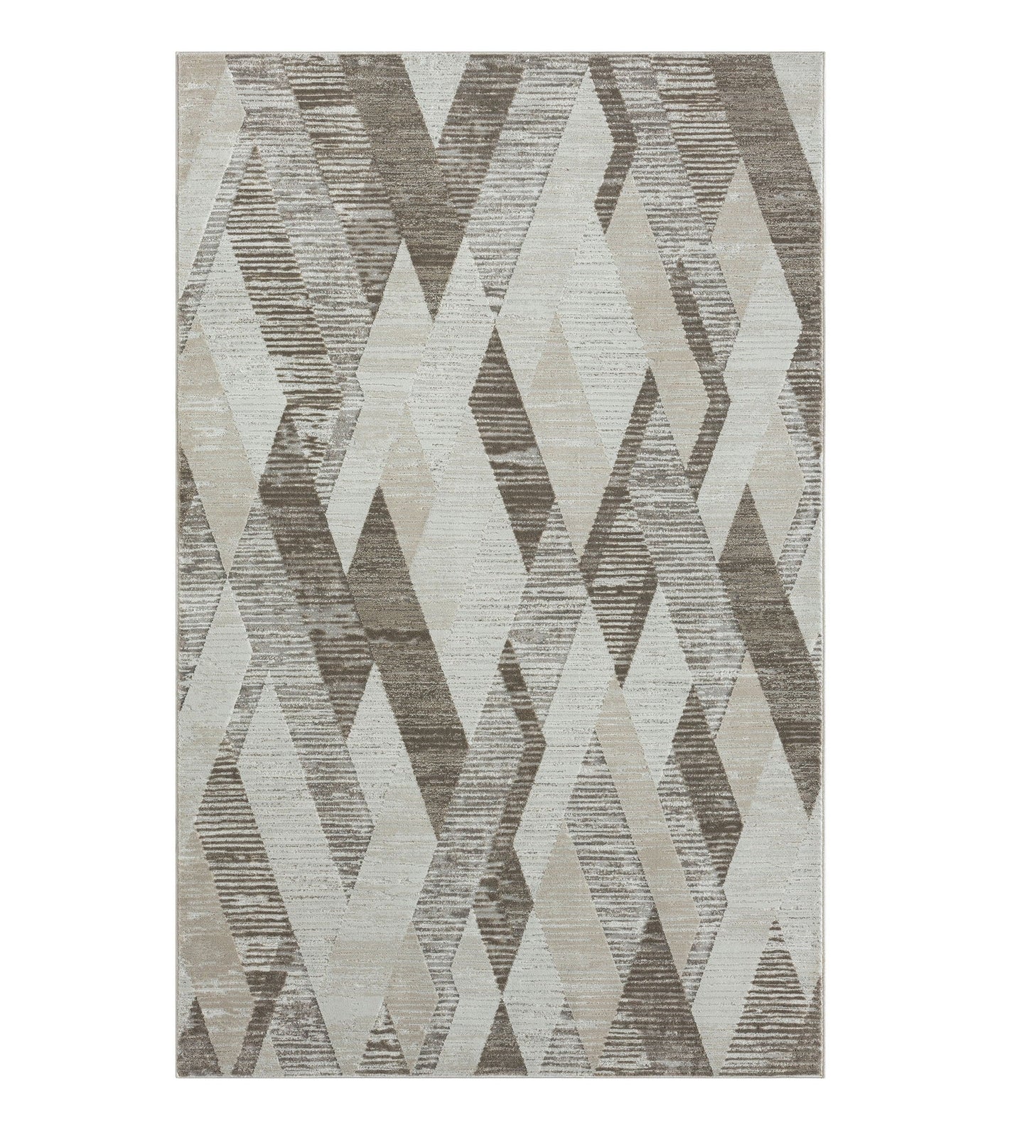 2' X 8' Gray Geometric Runner Rug