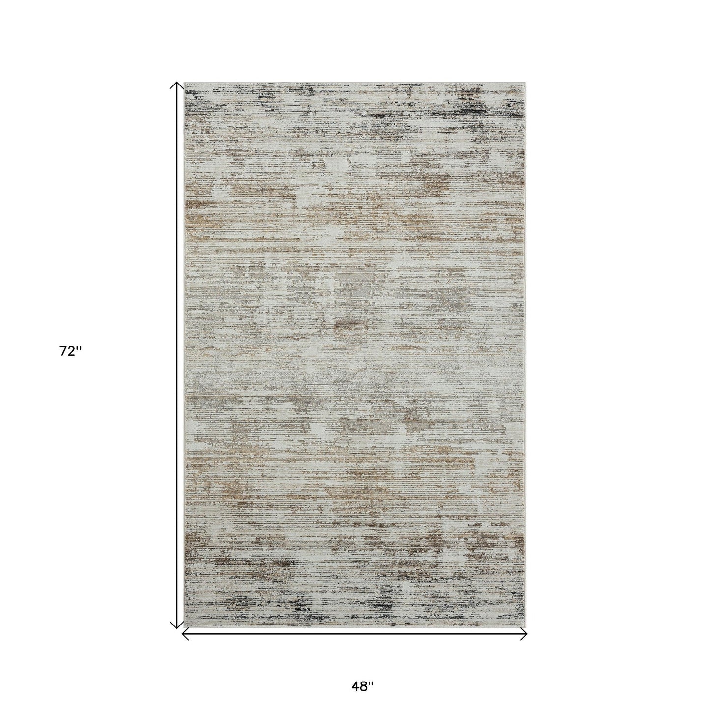 4' X 6' Gray Abstract Distressed Area Rug