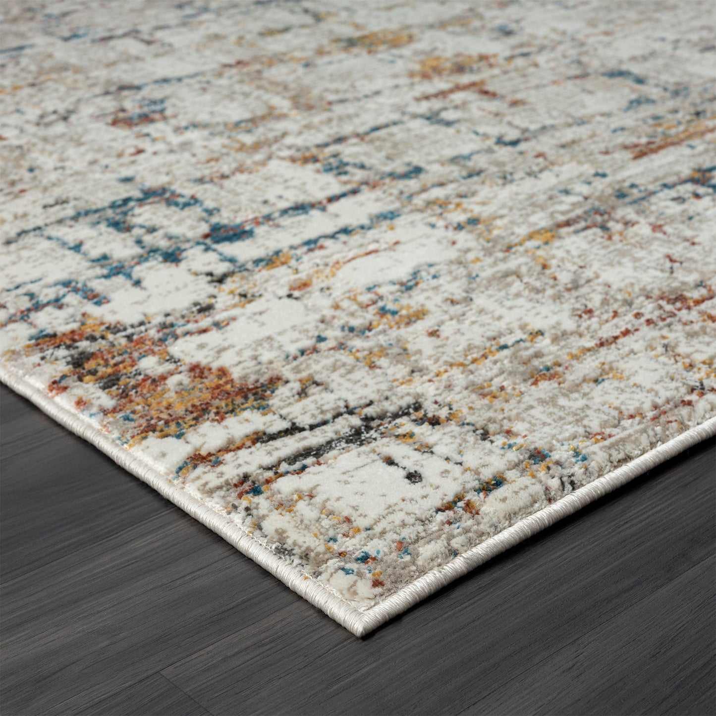 5' X 8' Gray Abstract Distressed Area Rug