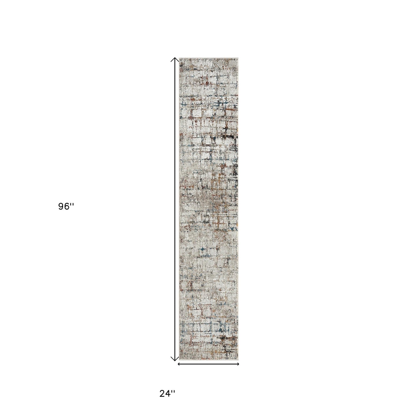 5' X 8' Gray Abstract Distressed Area Rug