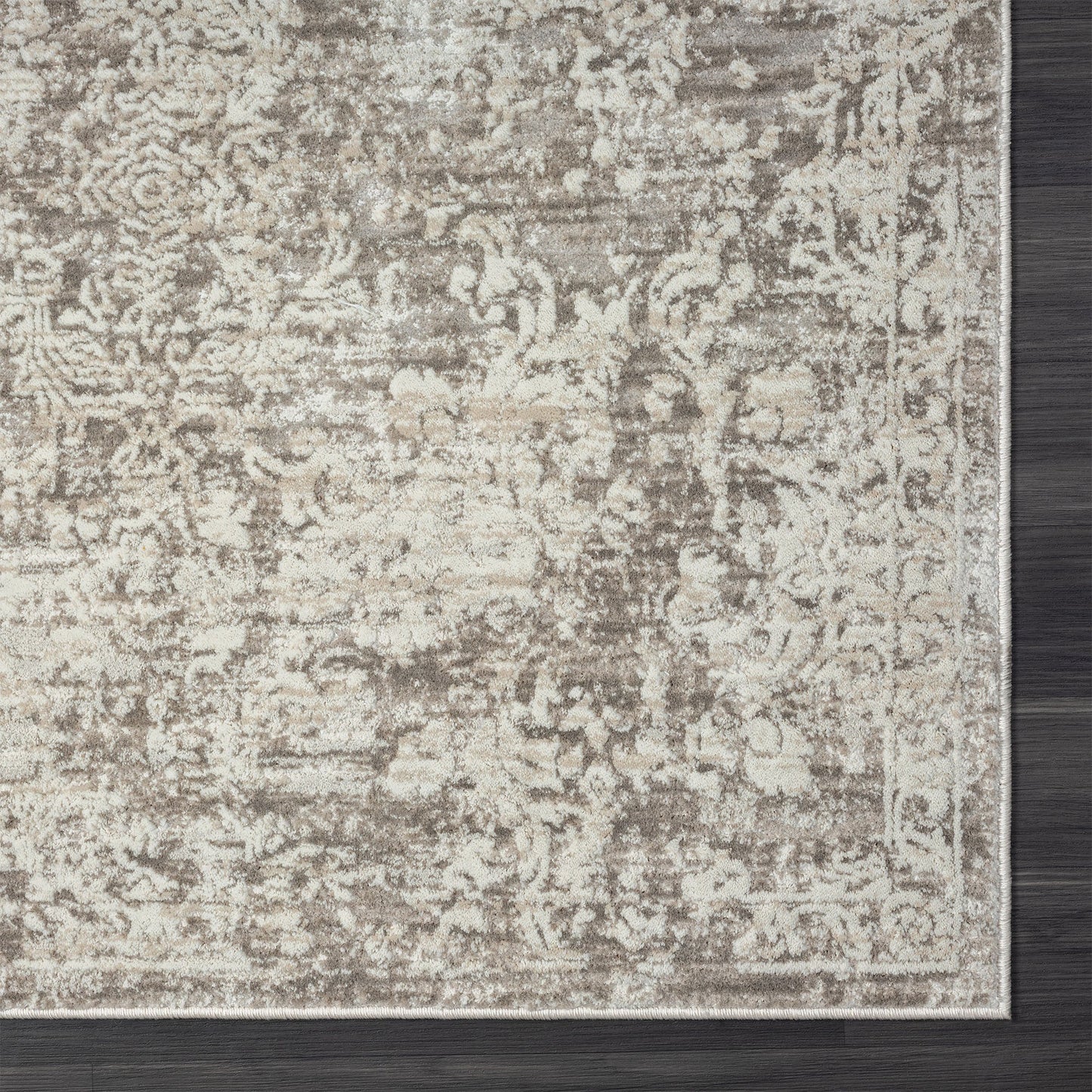4' X 6' Gray Abstract Distressed Area Rug