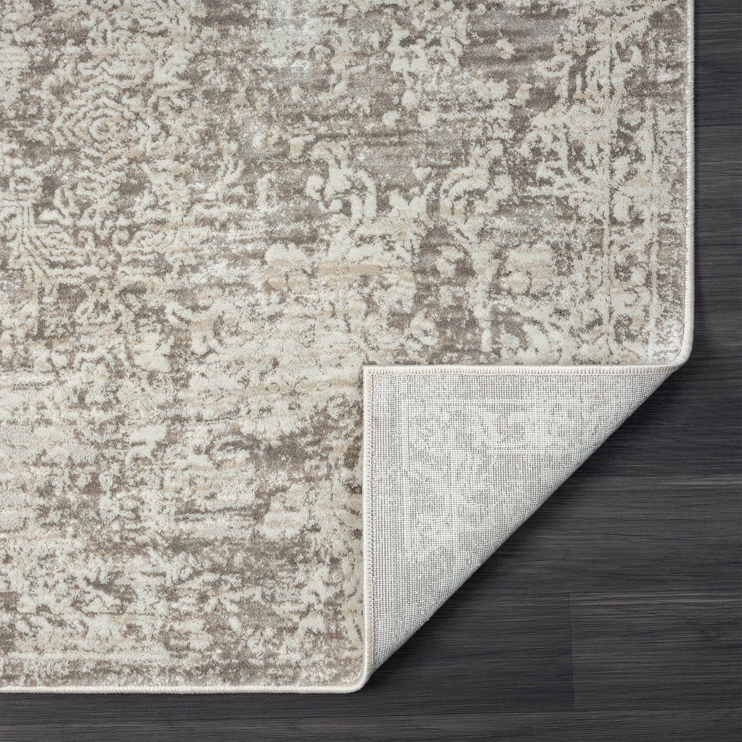 4' X 6' Gray Abstract Distressed Area Rug