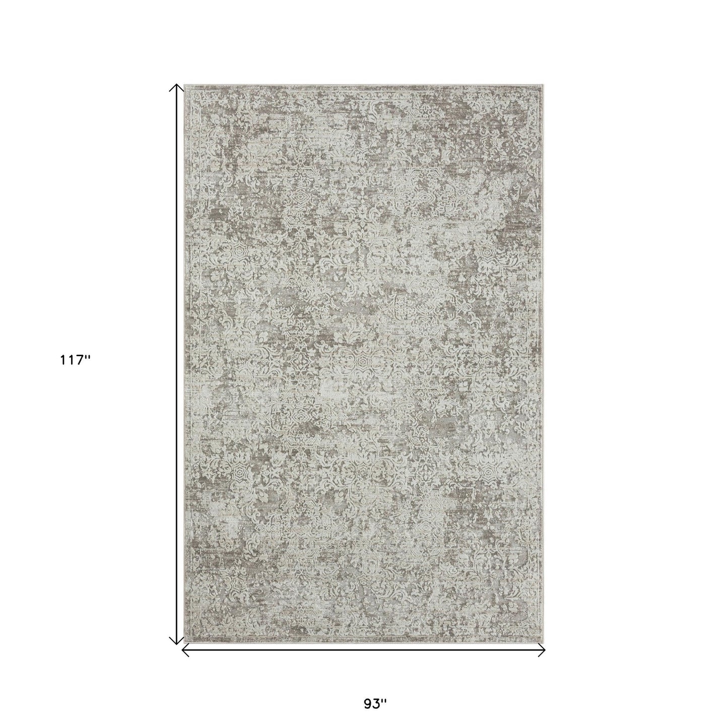 4' X 6' Gray Abstract Distressed Area Rug