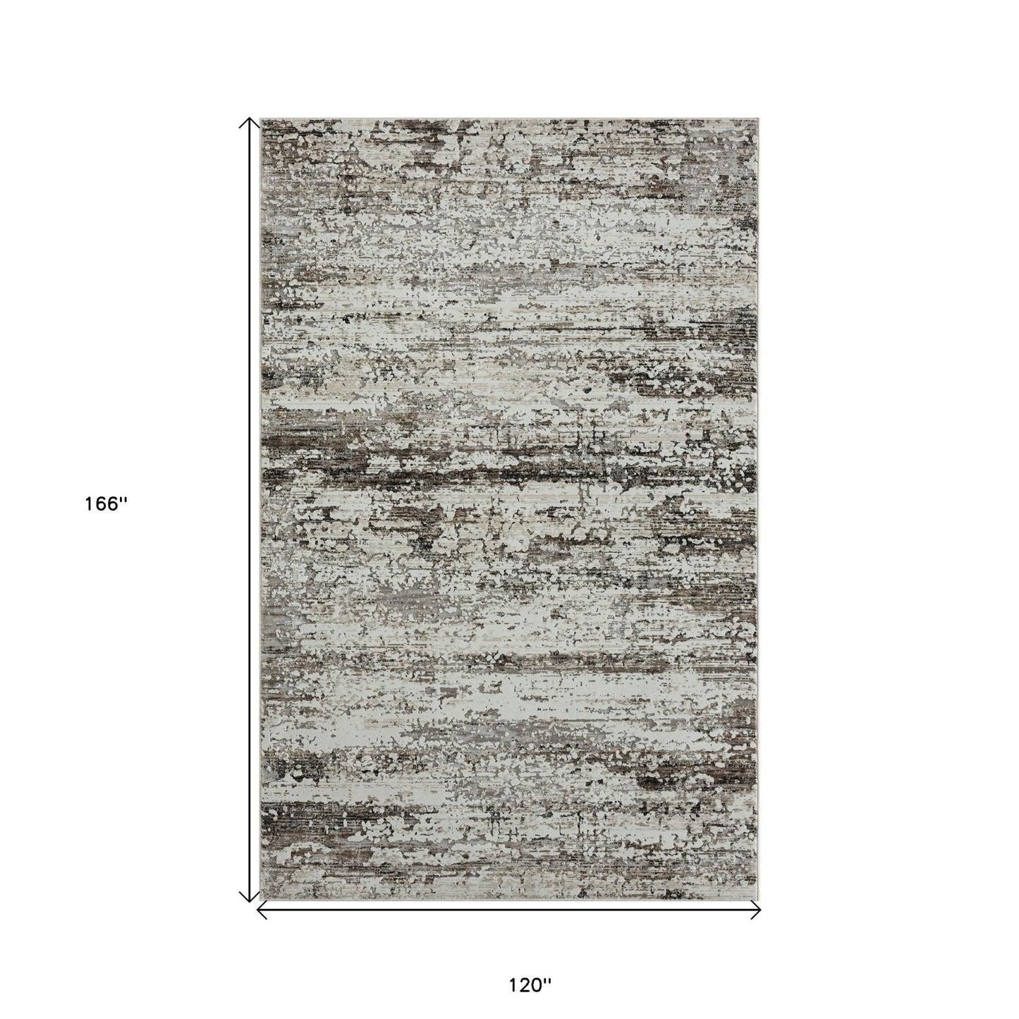 5' X 8' Beige Abstract Distressed Area Rug