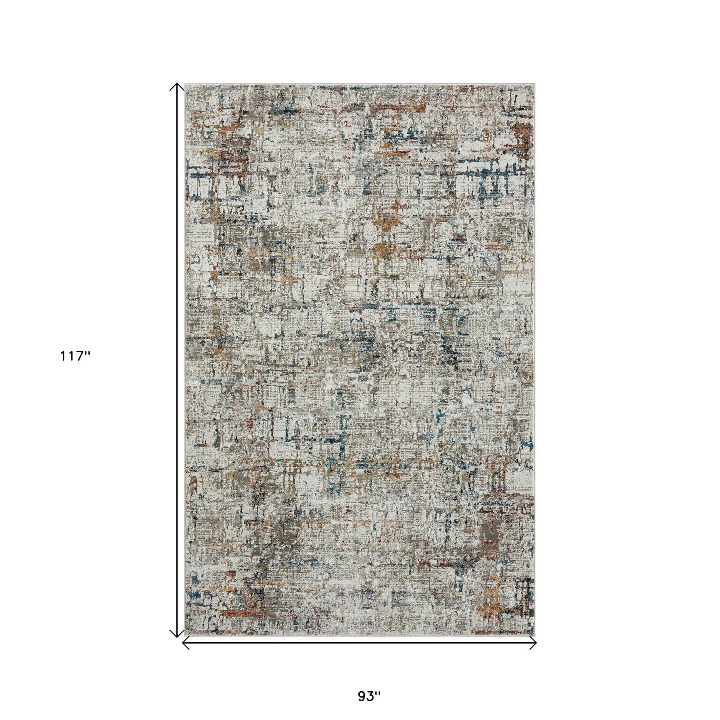 5' X 8' Gray Abstract Distressed Area Rug