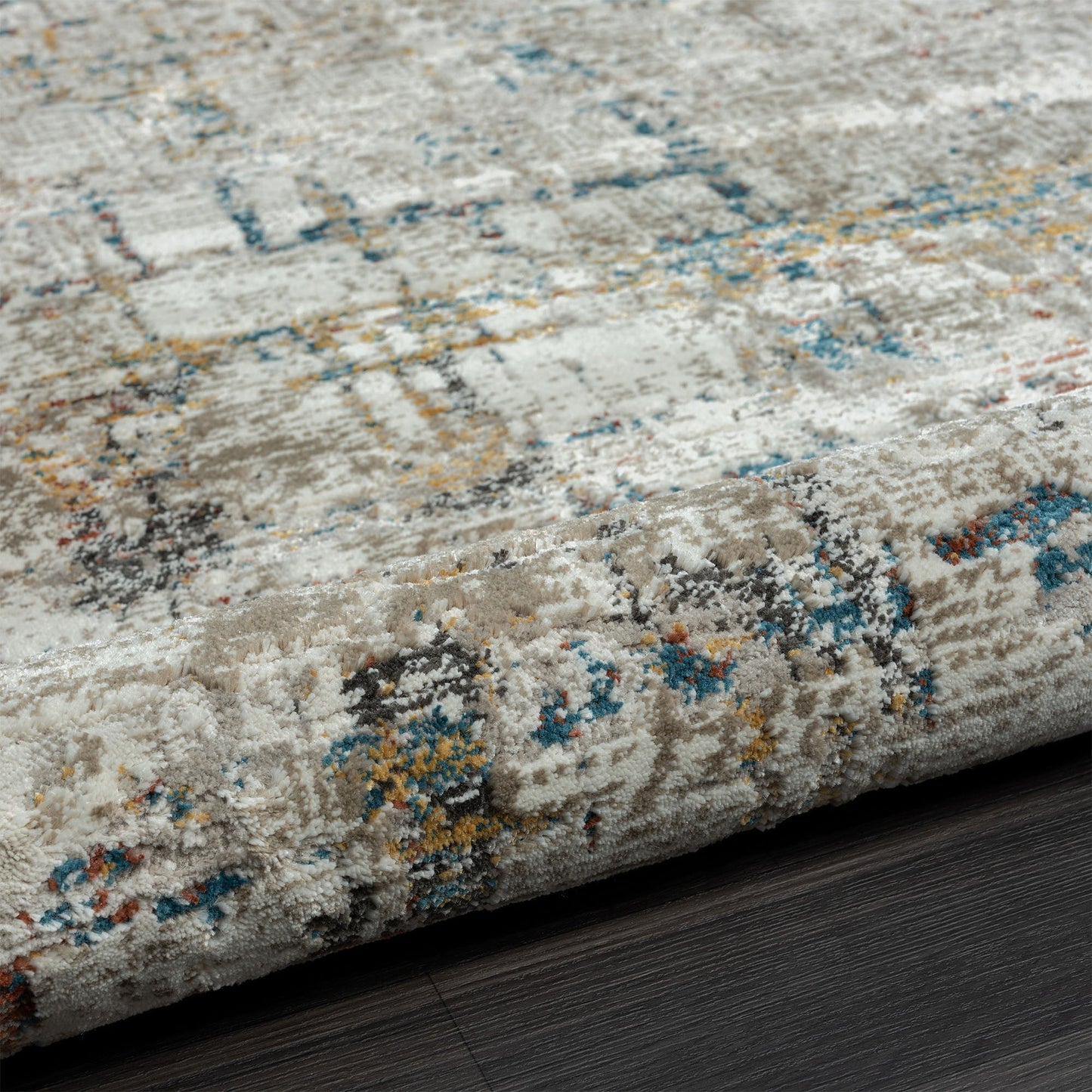 5' X 8' Gray Abstract Distressed Area Rug