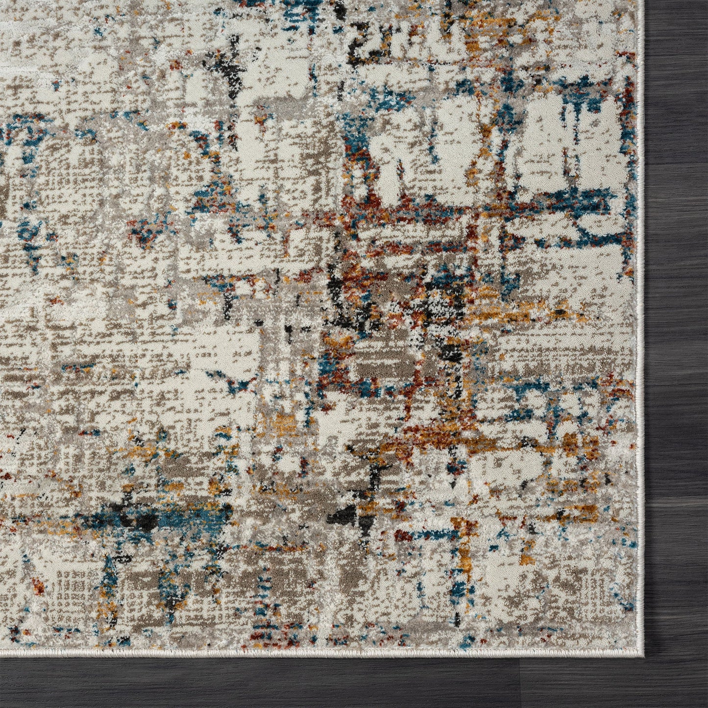 5' X 8' Gray Abstract Distressed Area Rug