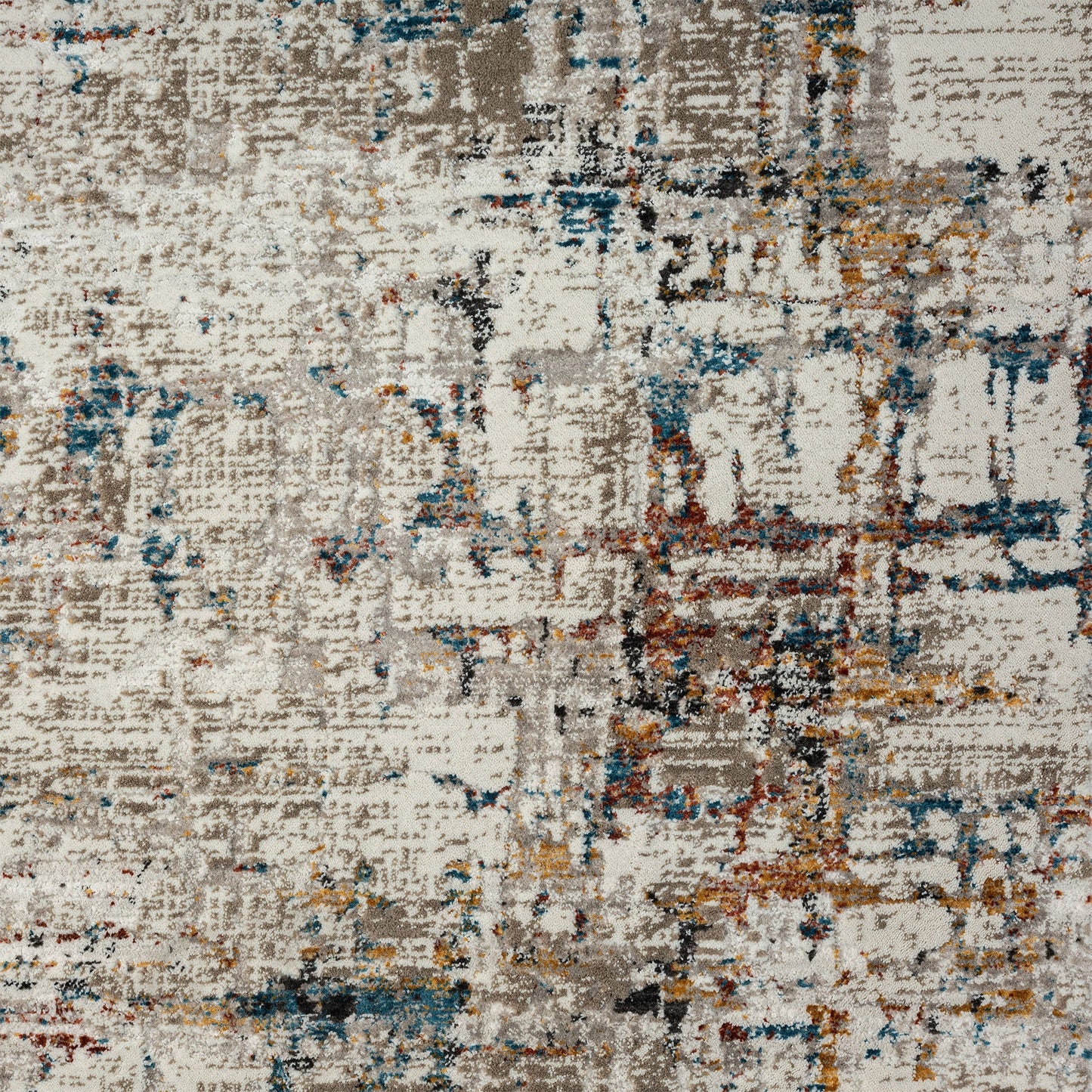 5' X 8' Gray Abstract Distressed Area Rug