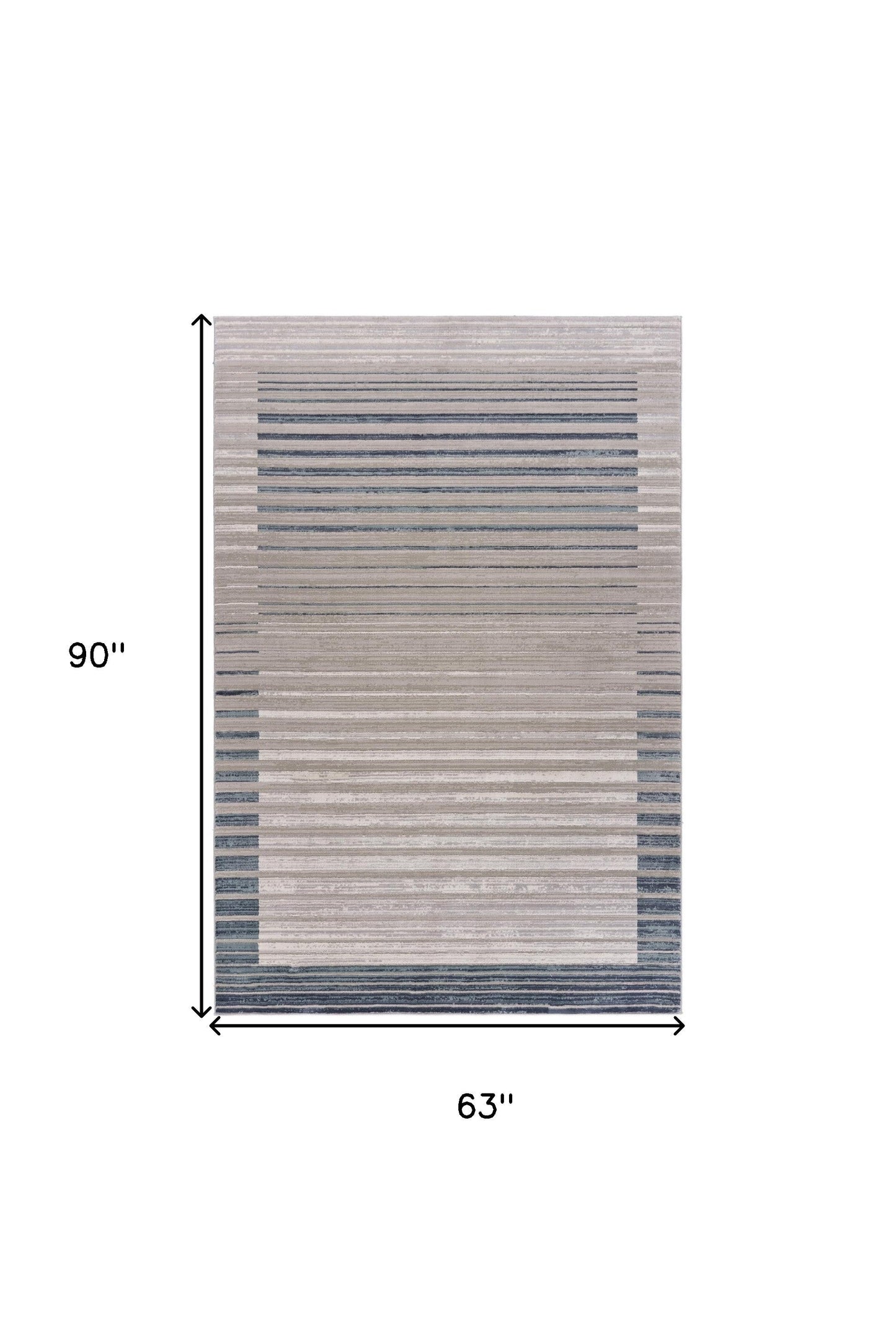 8' Ivory And Blue Abstract Runner Rug