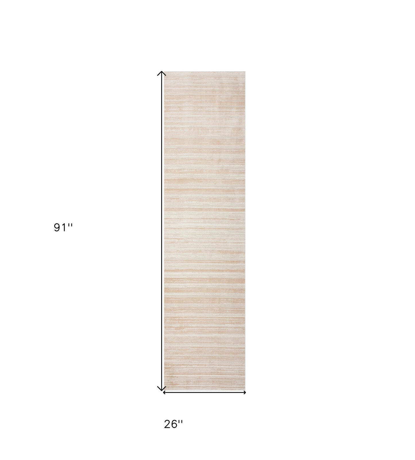 8' Beige Abstract Distressed Runner Rug