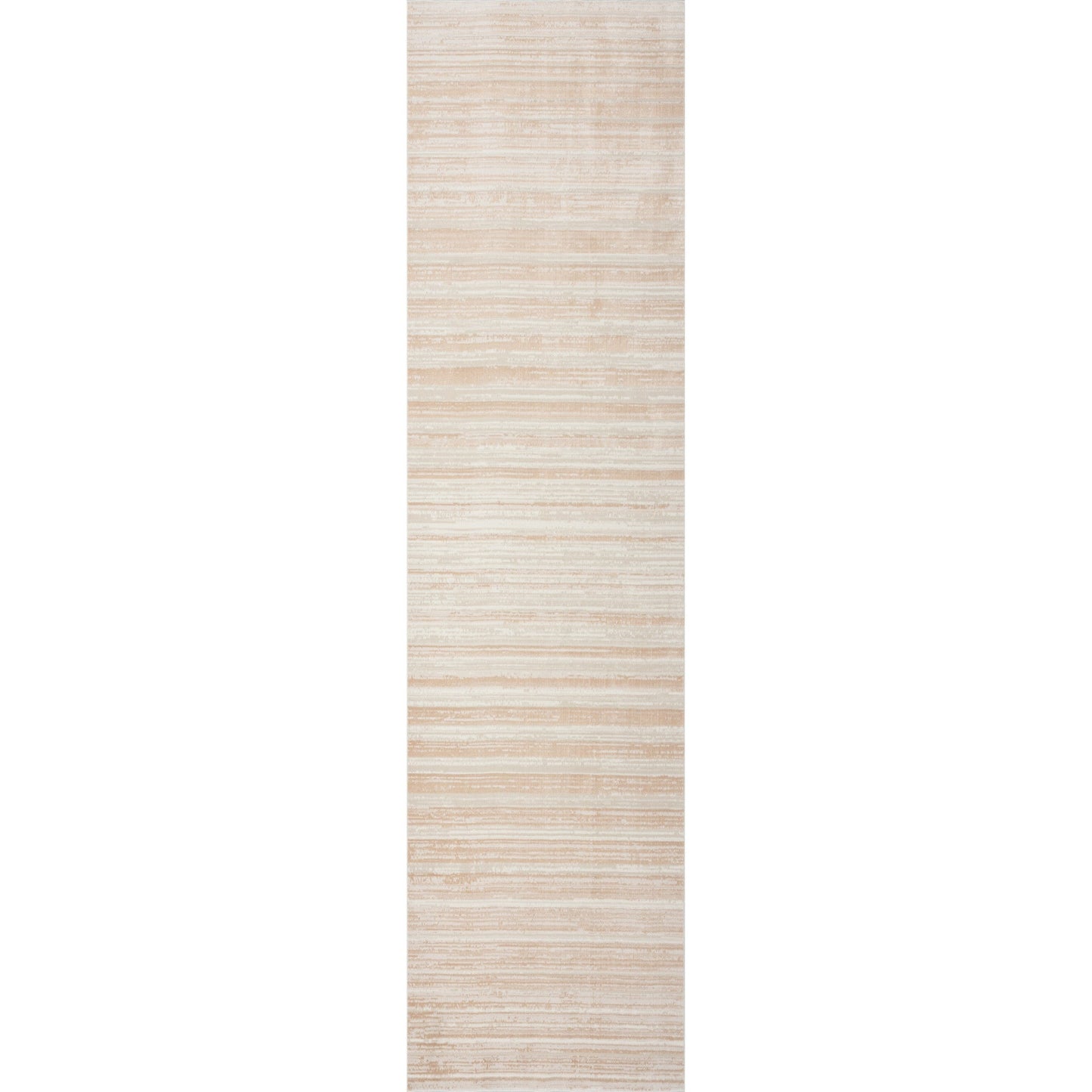 8' Beige Abstract Distressed Runner Rug
