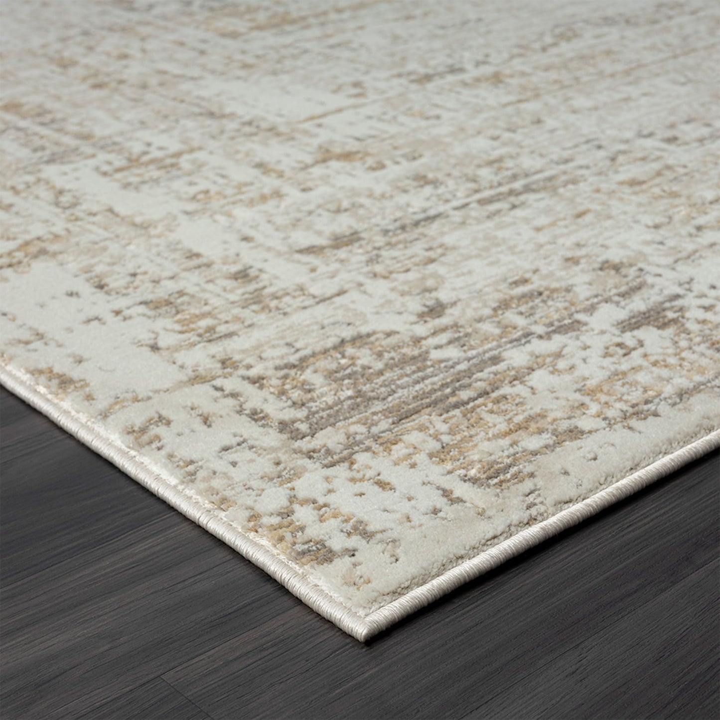 4' X 6' Beige Abstract Distressed Area Rug