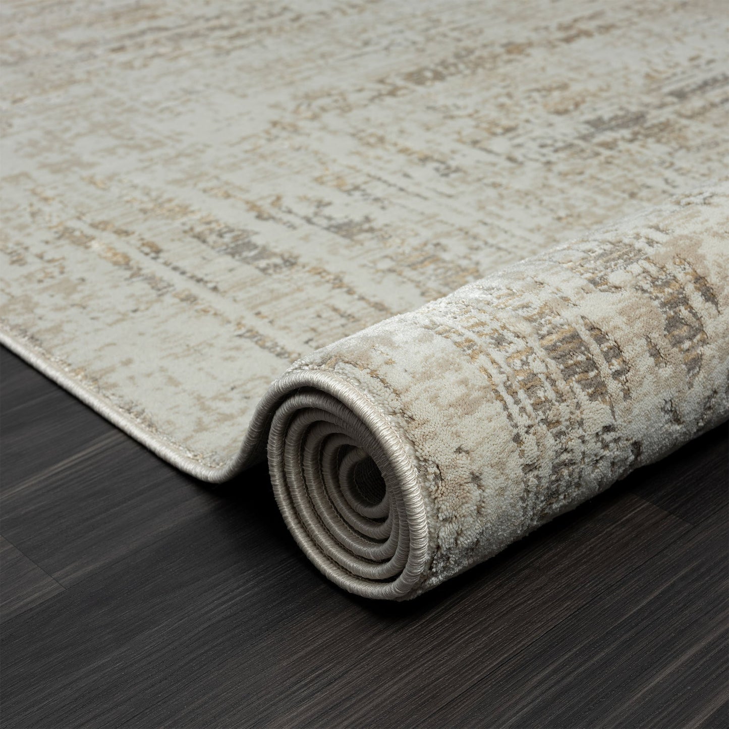 4' X 6' Beige Abstract Distressed Area Rug