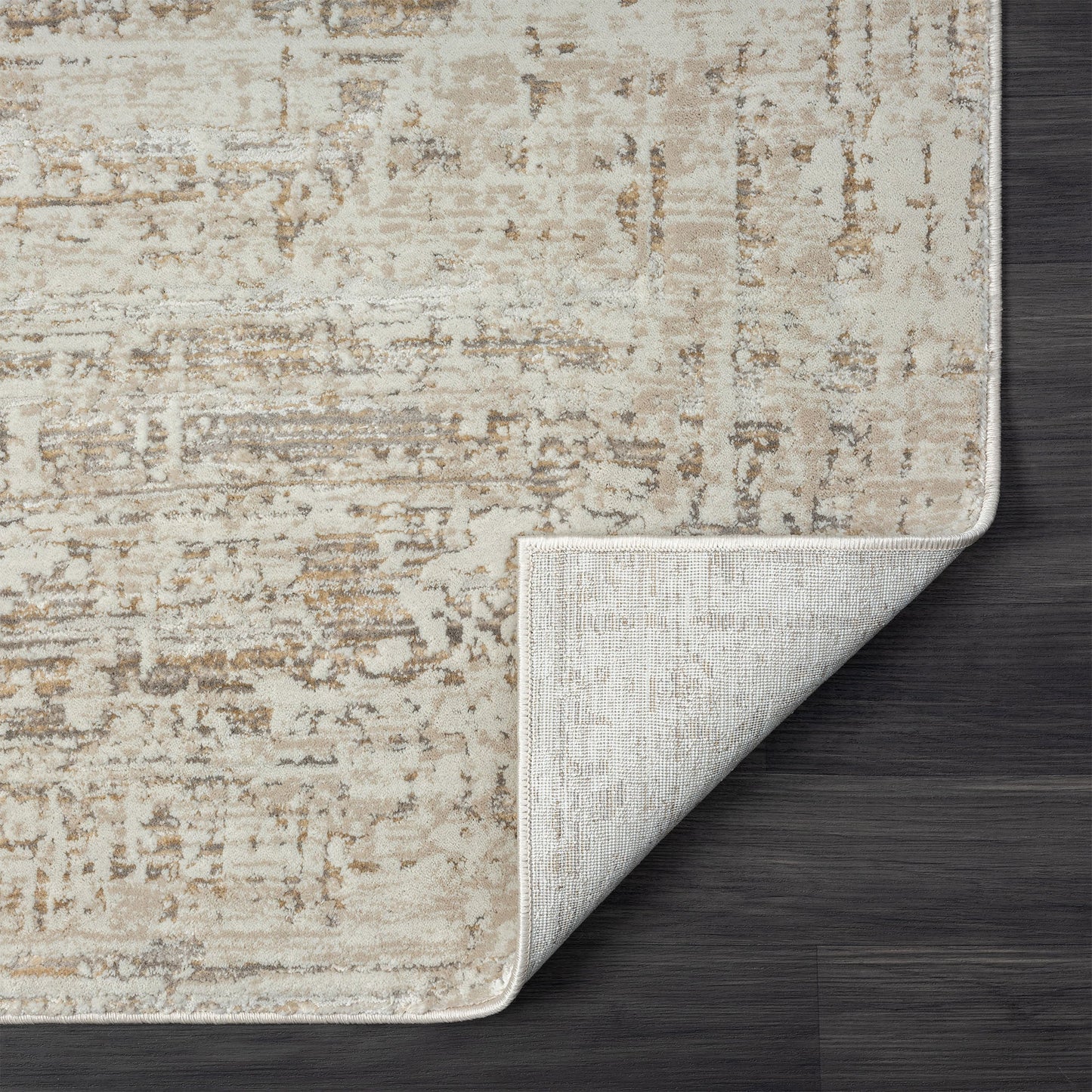 4' X 6' Beige Abstract Distressed Area Rug