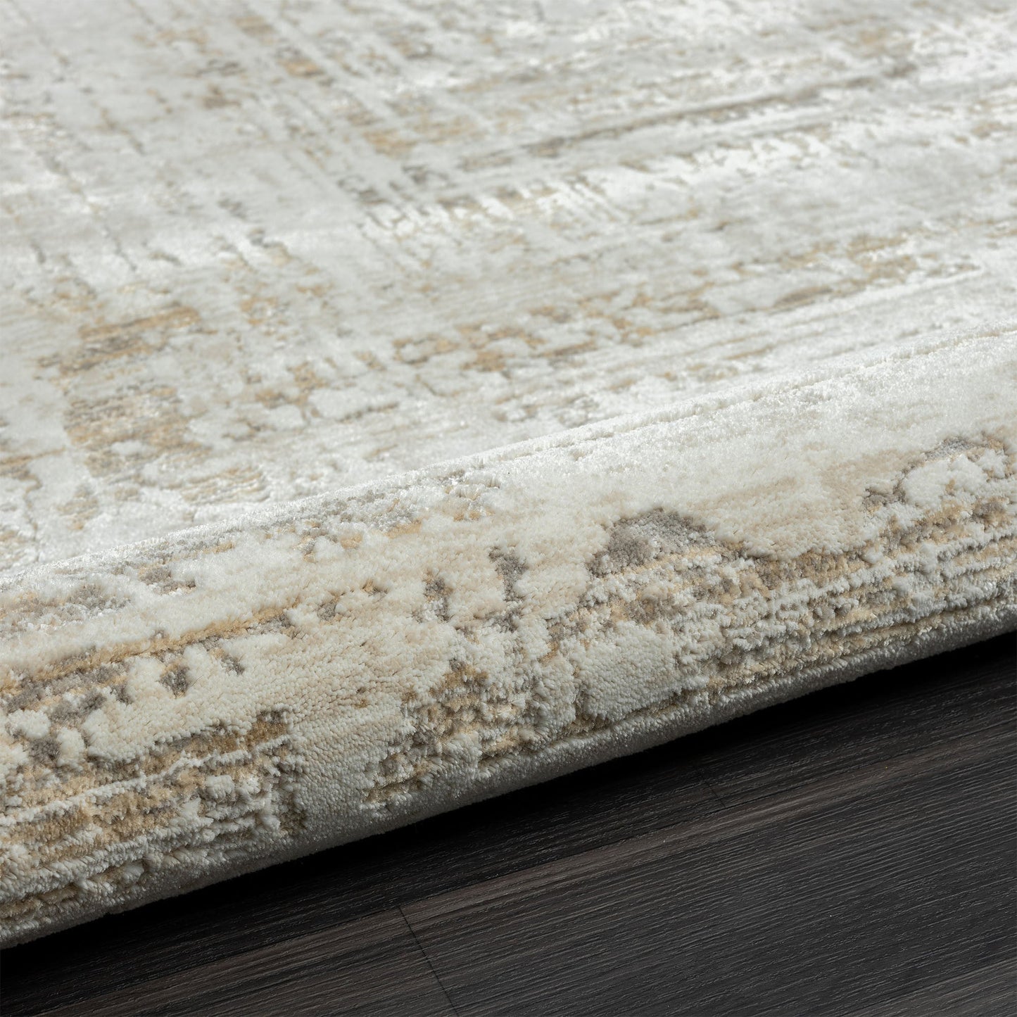 4' X 6' Beige Abstract Distressed Area Rug