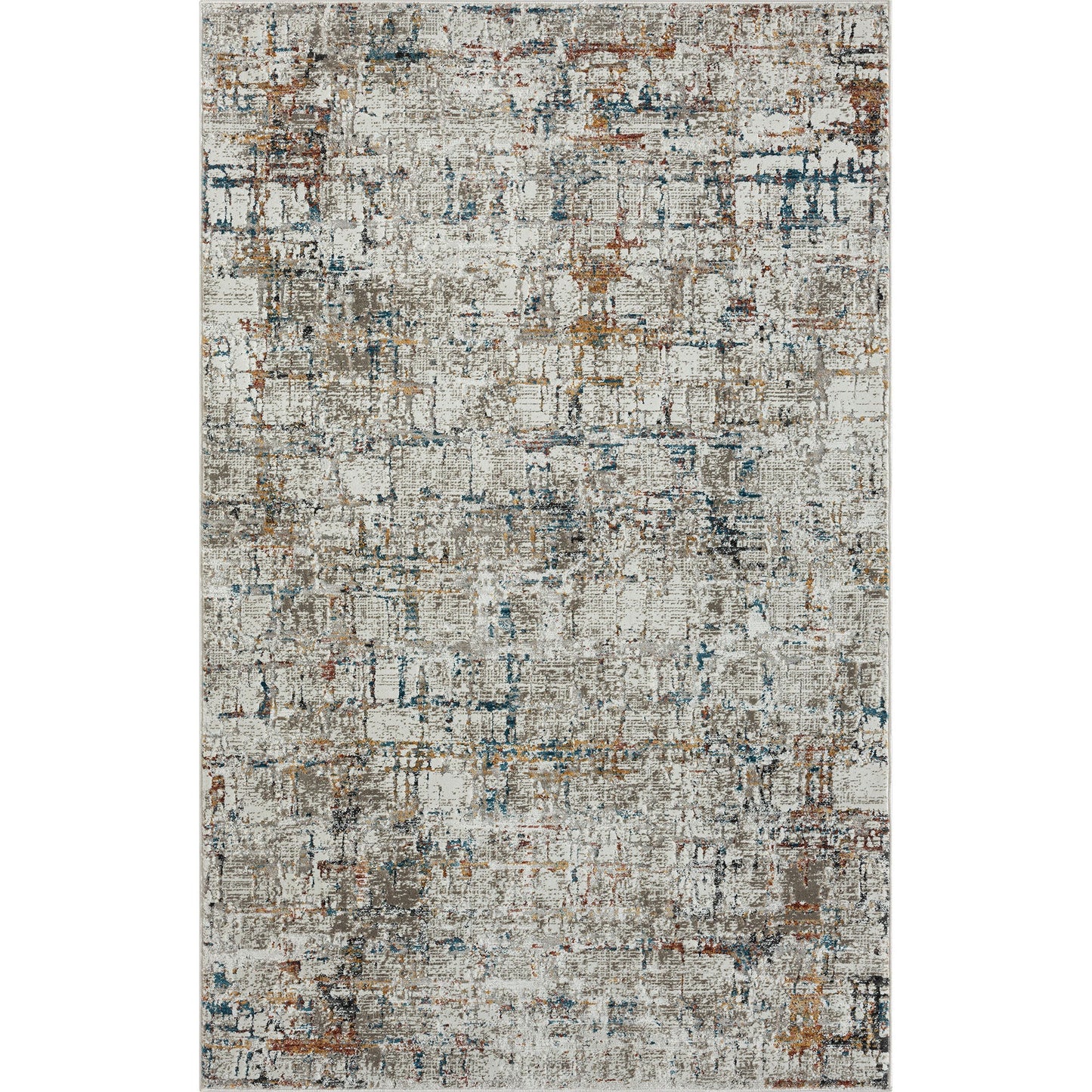 5' X 8' Gray Abstract Distressed Area Rug