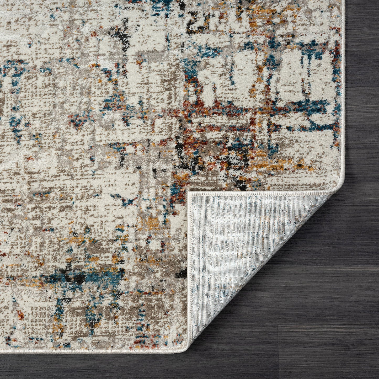 5' X 8' Gray Abstract Distressed Area Rug