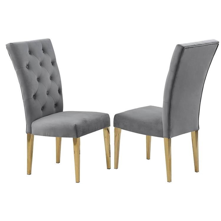 Modern Velvet Upholstered Dining Chair Set of 2