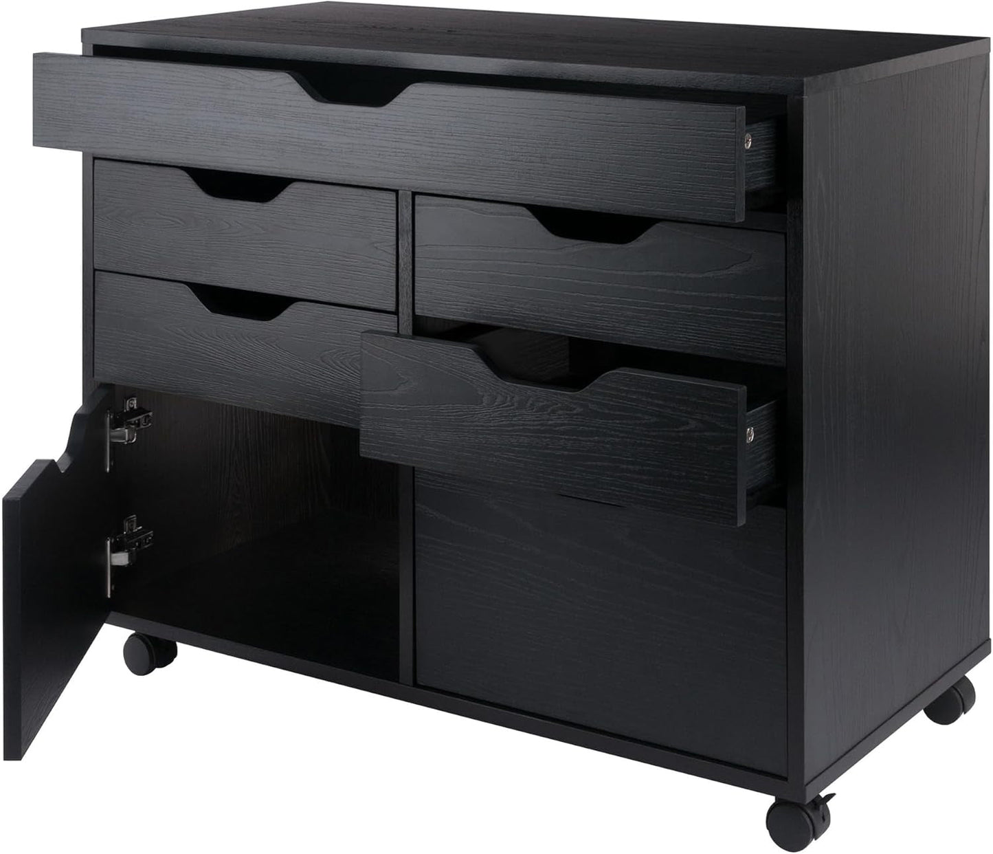 Black Halifax Two Door Storage Cabinet With Four Drawers