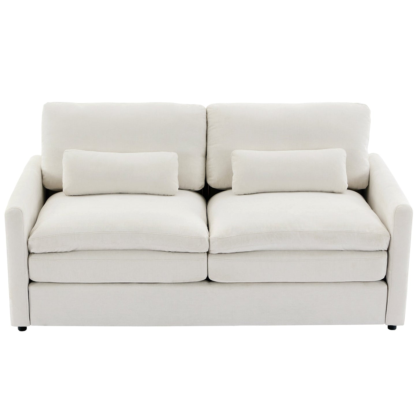 68.1' Cozy Upholstered Loveseat Sofa Oversized Comfy Comfy Cloud Sofa Double Cushion Loveseat Sofa Plush Cushion Sofa Couch for Living Room, Beige