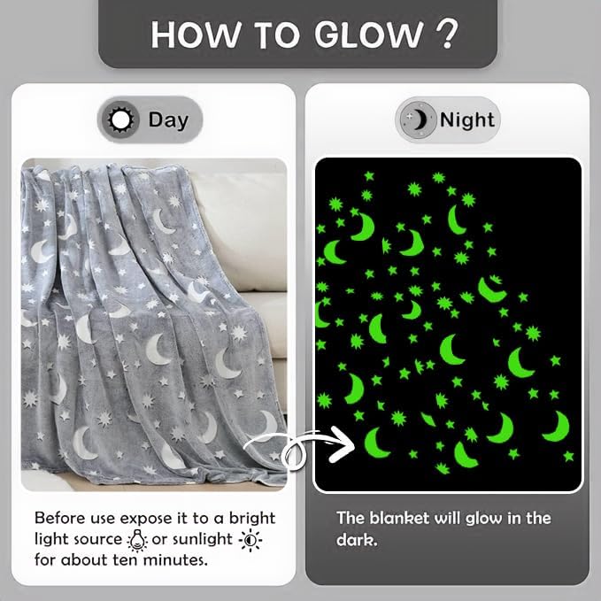 Glow-in-the-Dark 50" x 60" Throw Blankets