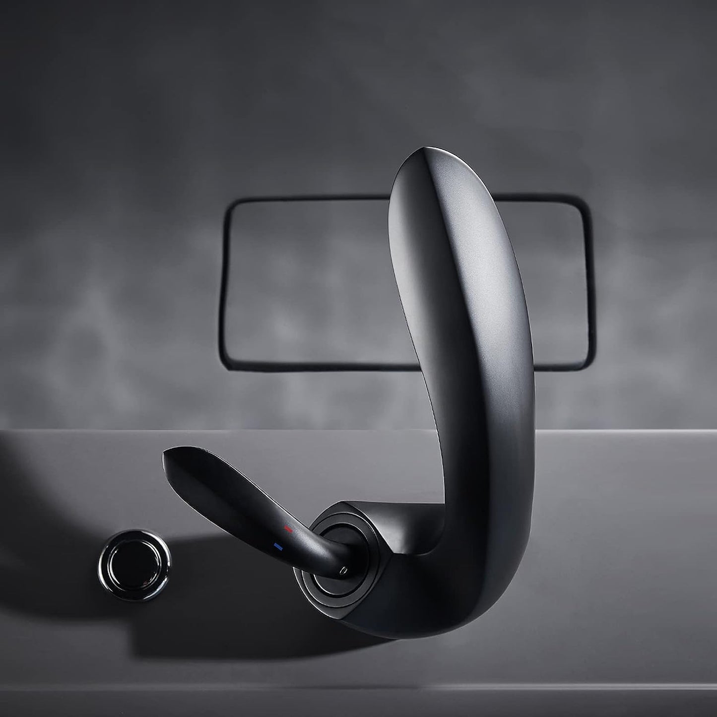 Leaf Silhouette Bathroom Sink Faucet: Modern Single-Handle Design with Essential Accessories & Deck Plate