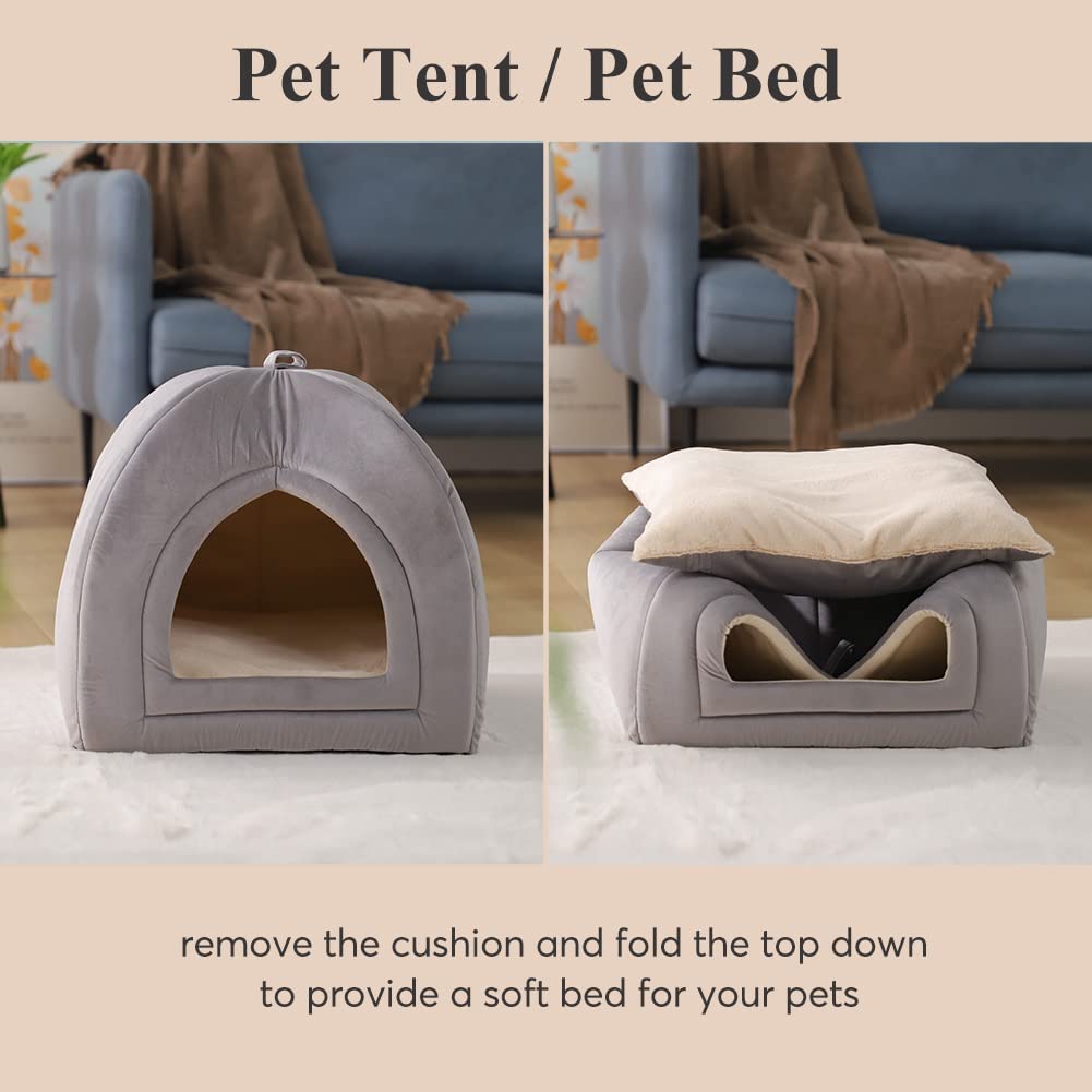 Kasentex Cat Bed, Lovely Tent with Removable Washable Pillow Cushion