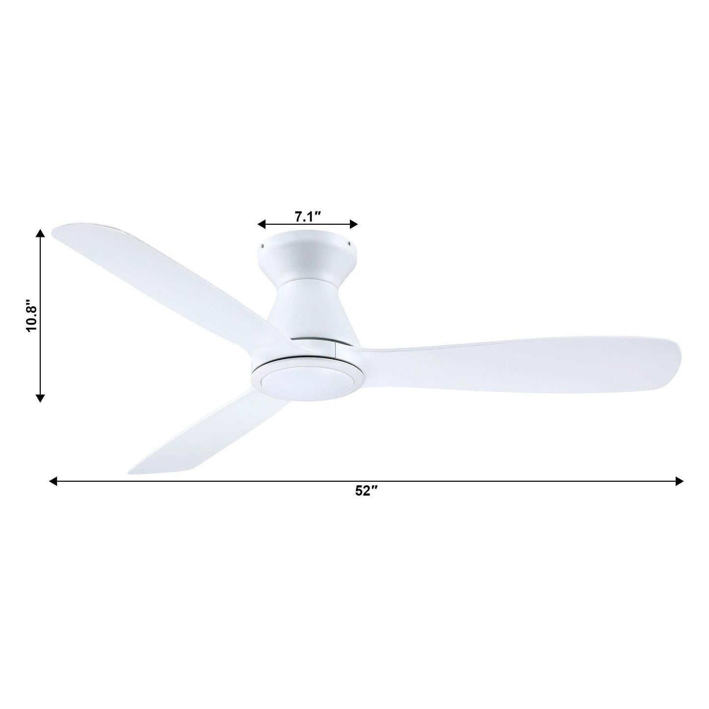 52" Ahmedabad Industrial DC Motor Flush Mount Reversible Ceiling Fan with LED Lighting and Remote Control