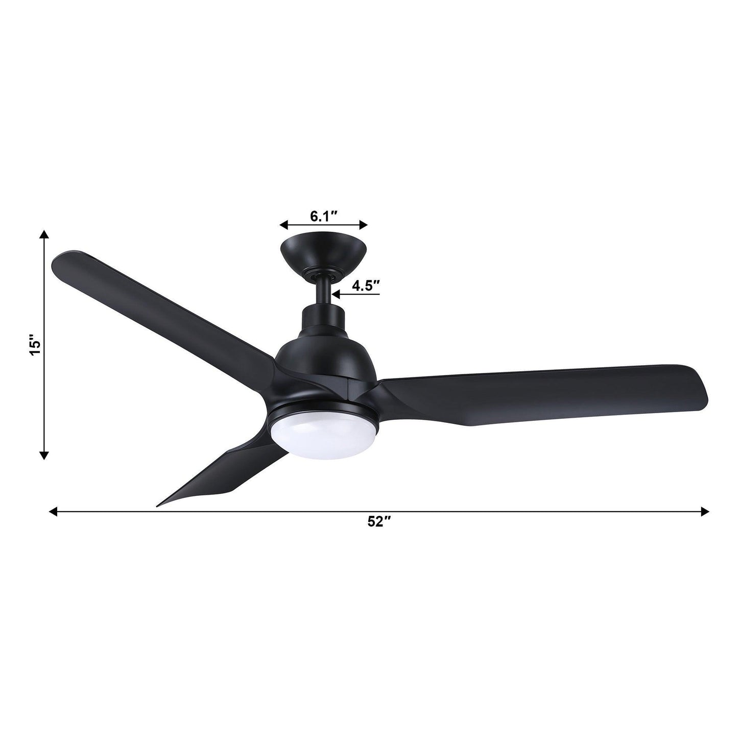 52" Cason Induatrial Downrod Mount Reversible Ceiling Fan with LED Lighting and Remote Control
