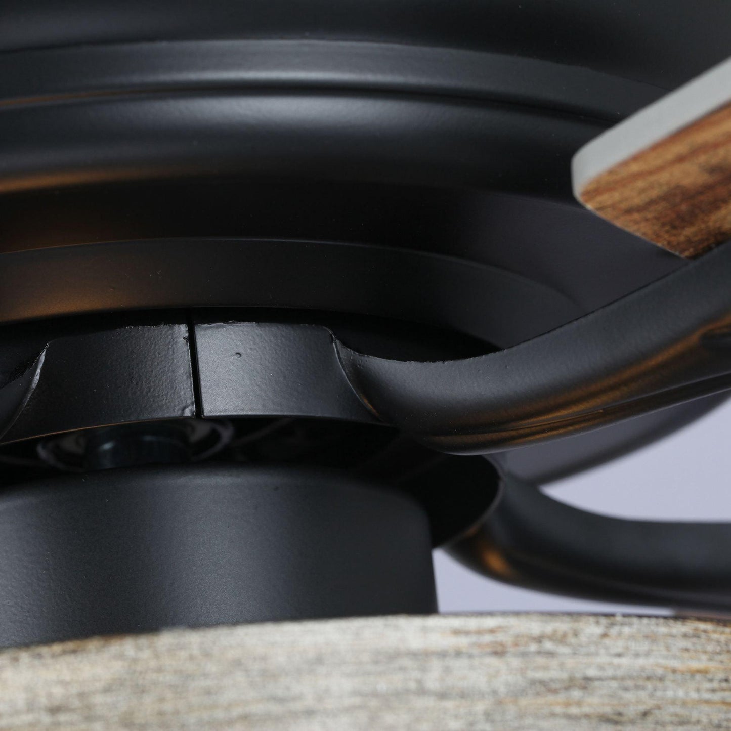 52" Matte Black Led Indoor Cage Ceiling Fan 5 Blade